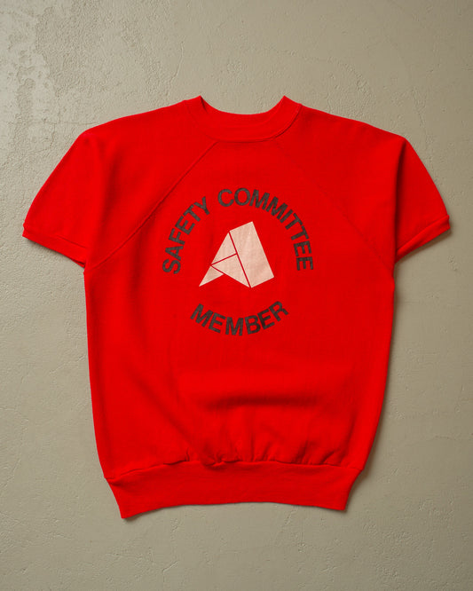 1980s Safety Committee Short Sleeve Sweatshirt red - M