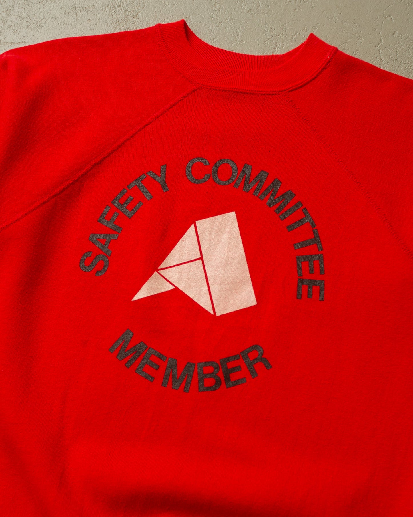 1980s Safety Committee Short Sleeve Sweatshirt red - M