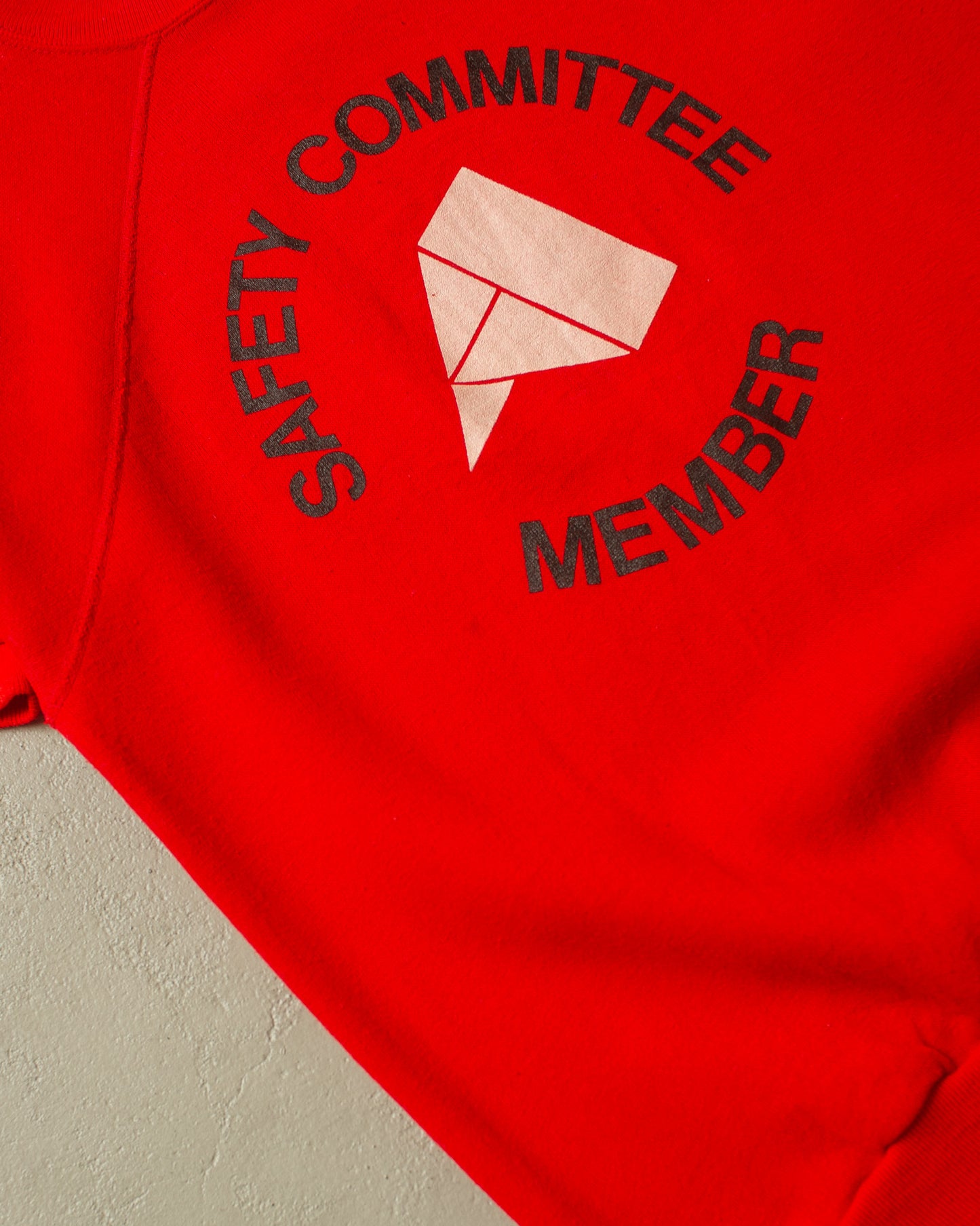 1980s Safety Committee Short Sleeve Sweatshirt red - M