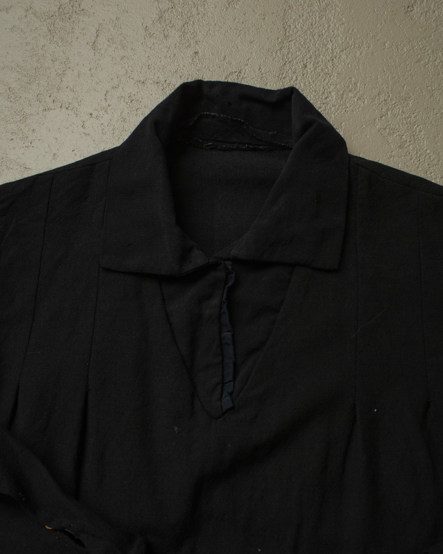 1920s/30s Womens Work Blouse black - S/M