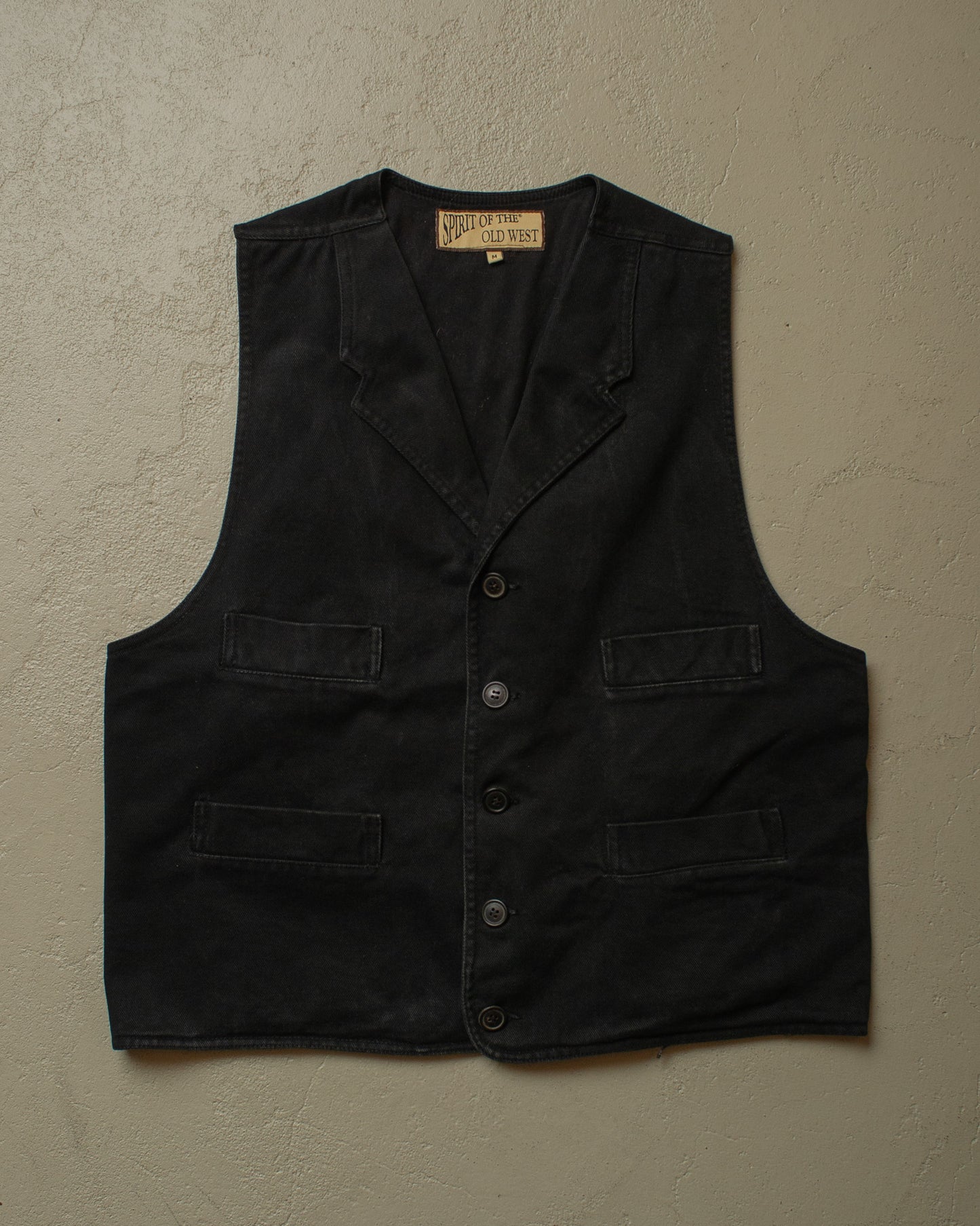 1990s does 1930s Canvas Work Vest black - M