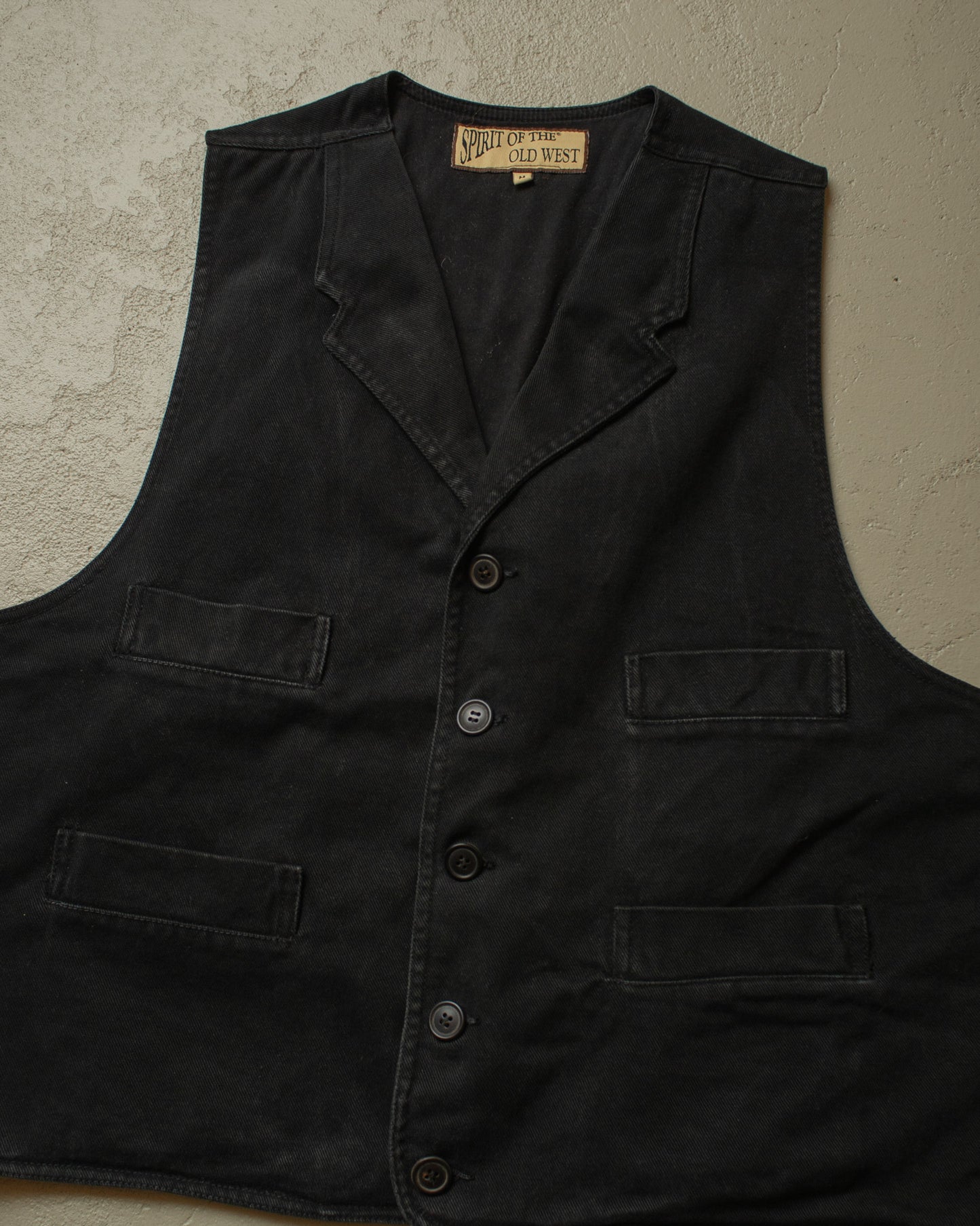 1990s does 1930s Canvas Work Vest black - M