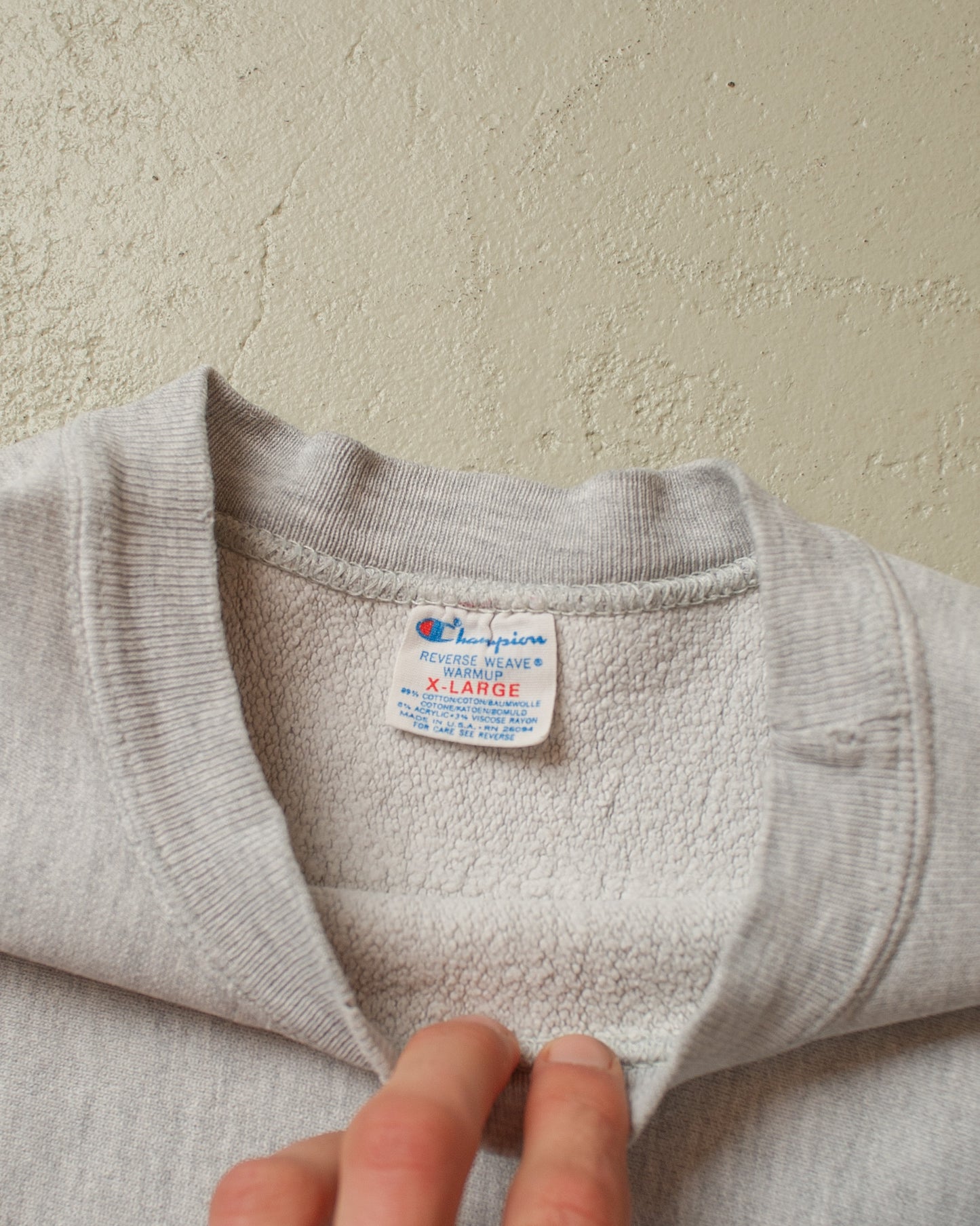 1980s Champion Logo Reverse Weave Sweatshirt grey - XL/XXL