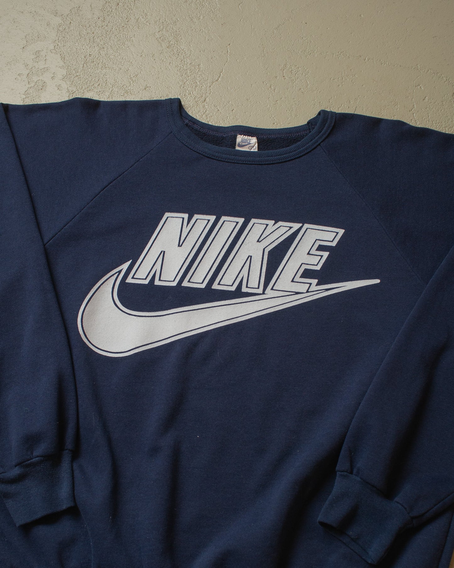 1980s Nike Spellout Sweatshirt navyblue - M/L