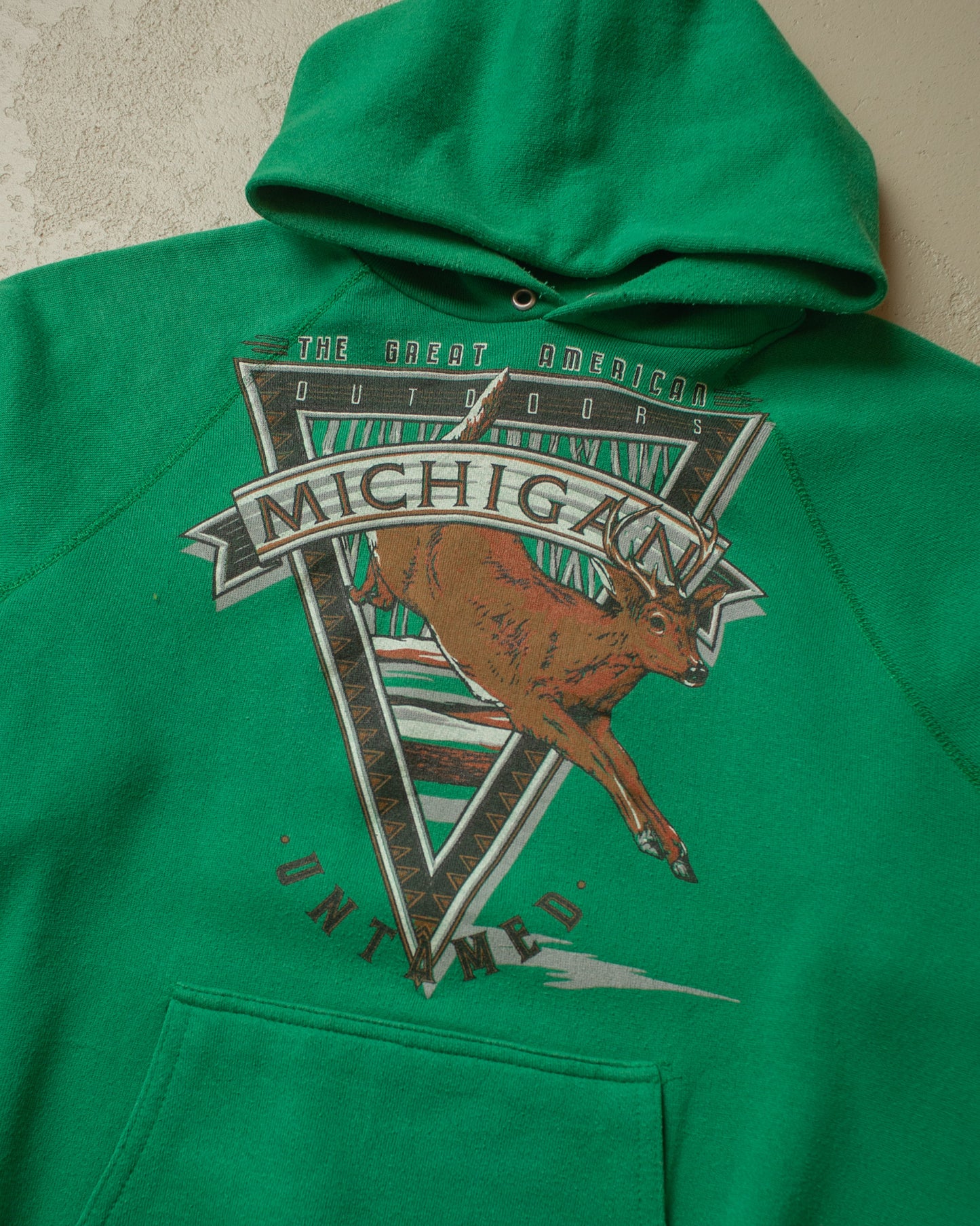 1980s Michigan Outdoors Hoodie green - M