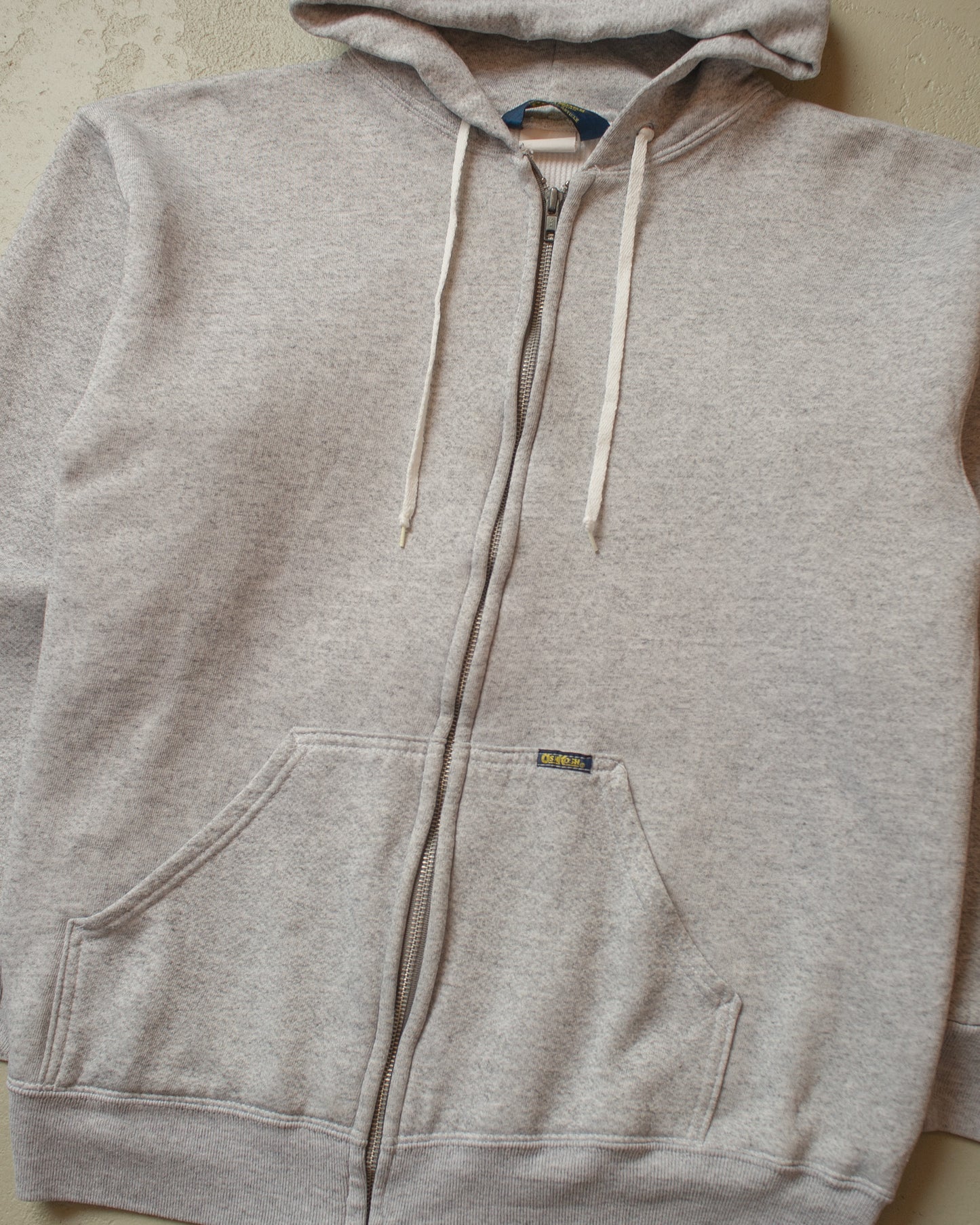 1970s/80s OshKosh Thermal Zip Up Hoodie grey - L