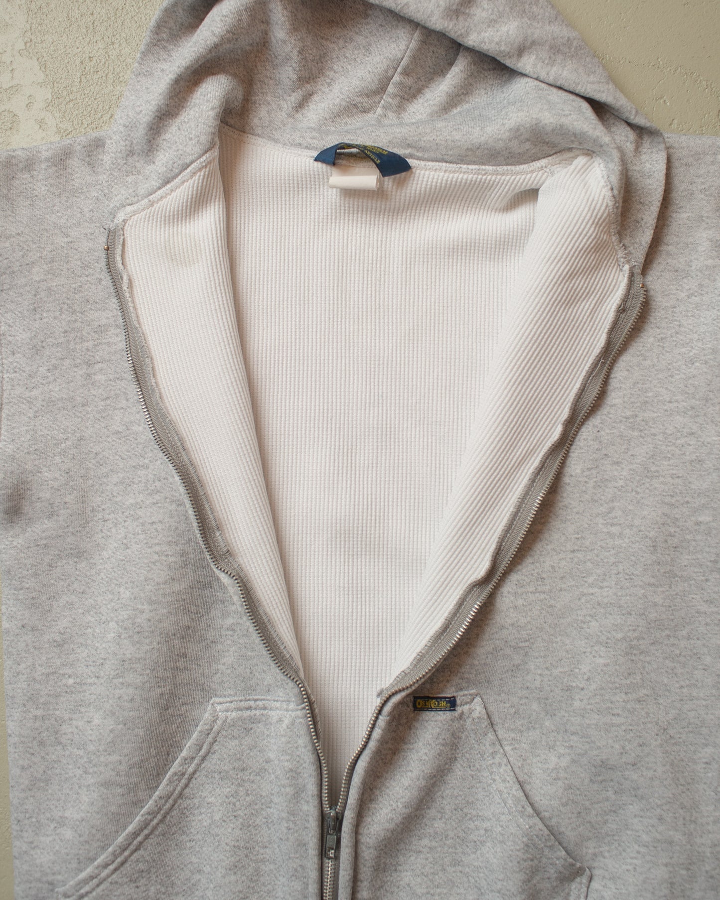 1970s/80s OshKosh Thermal Zip Up Hoodie grey - L