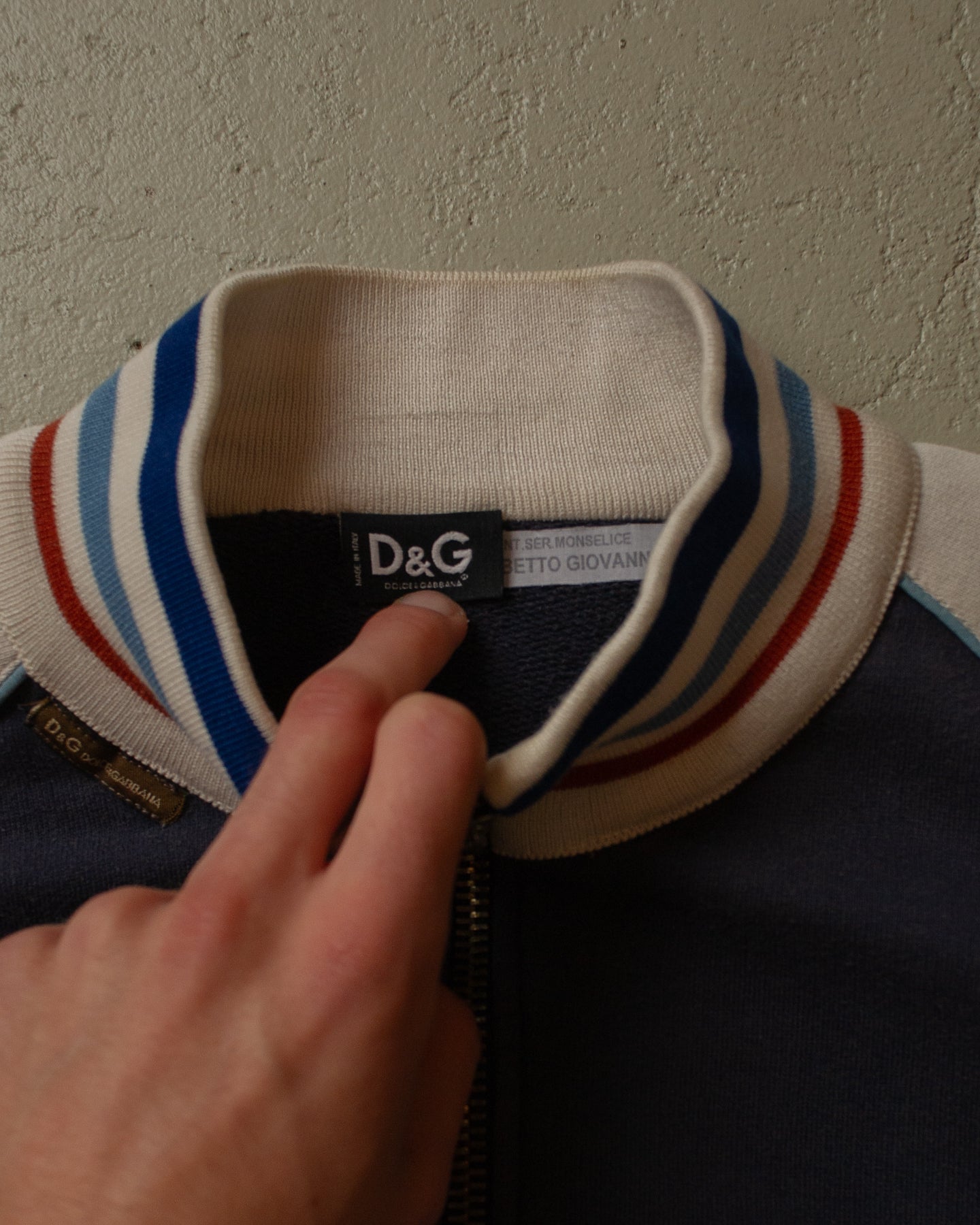 2000s Dolce & Gabbana Joggin` Zip Sweatshirt navyblue - M/L