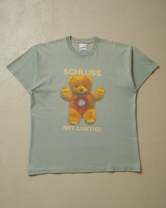 90s "Schluss mit Lustig" T-shirt Faded blue - XL