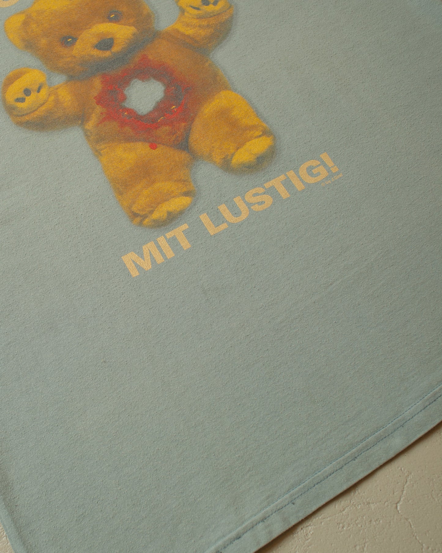 90s "Schluss mit Lustig" T-shirt Faded blue - XL