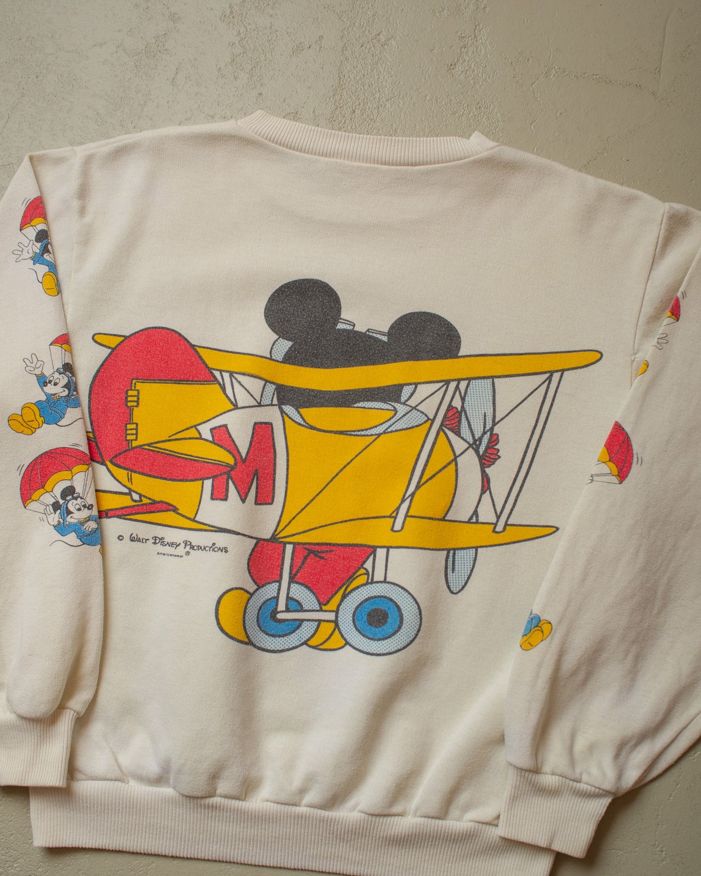 1980s Disney Pilot Mickey Sweatshirt white - M/L