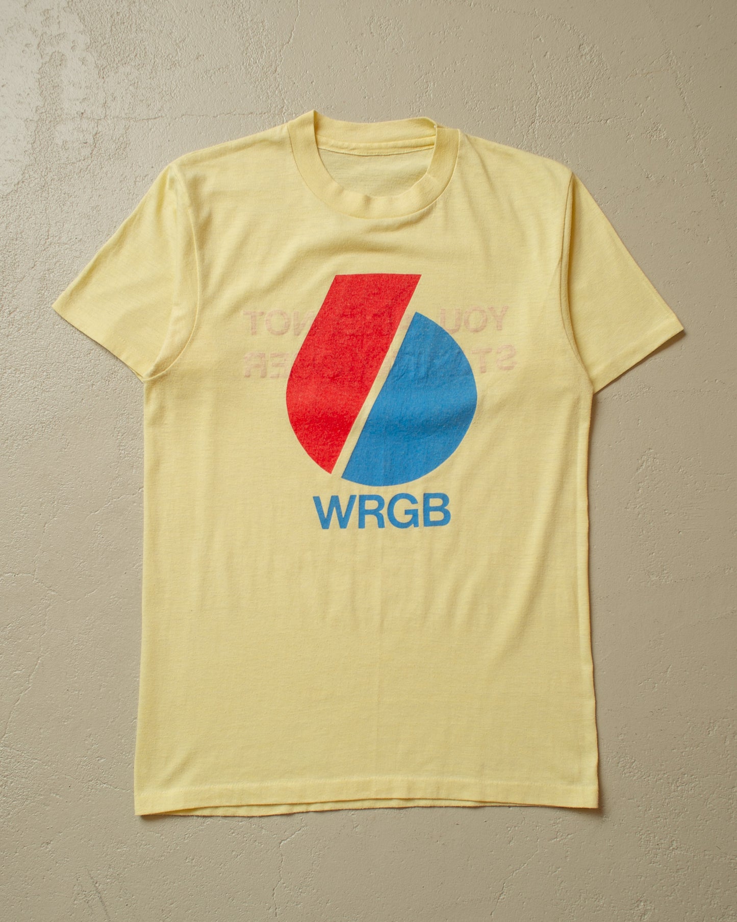 1980s "..not staying over" Reversible? T-shirt yellow - XS/S