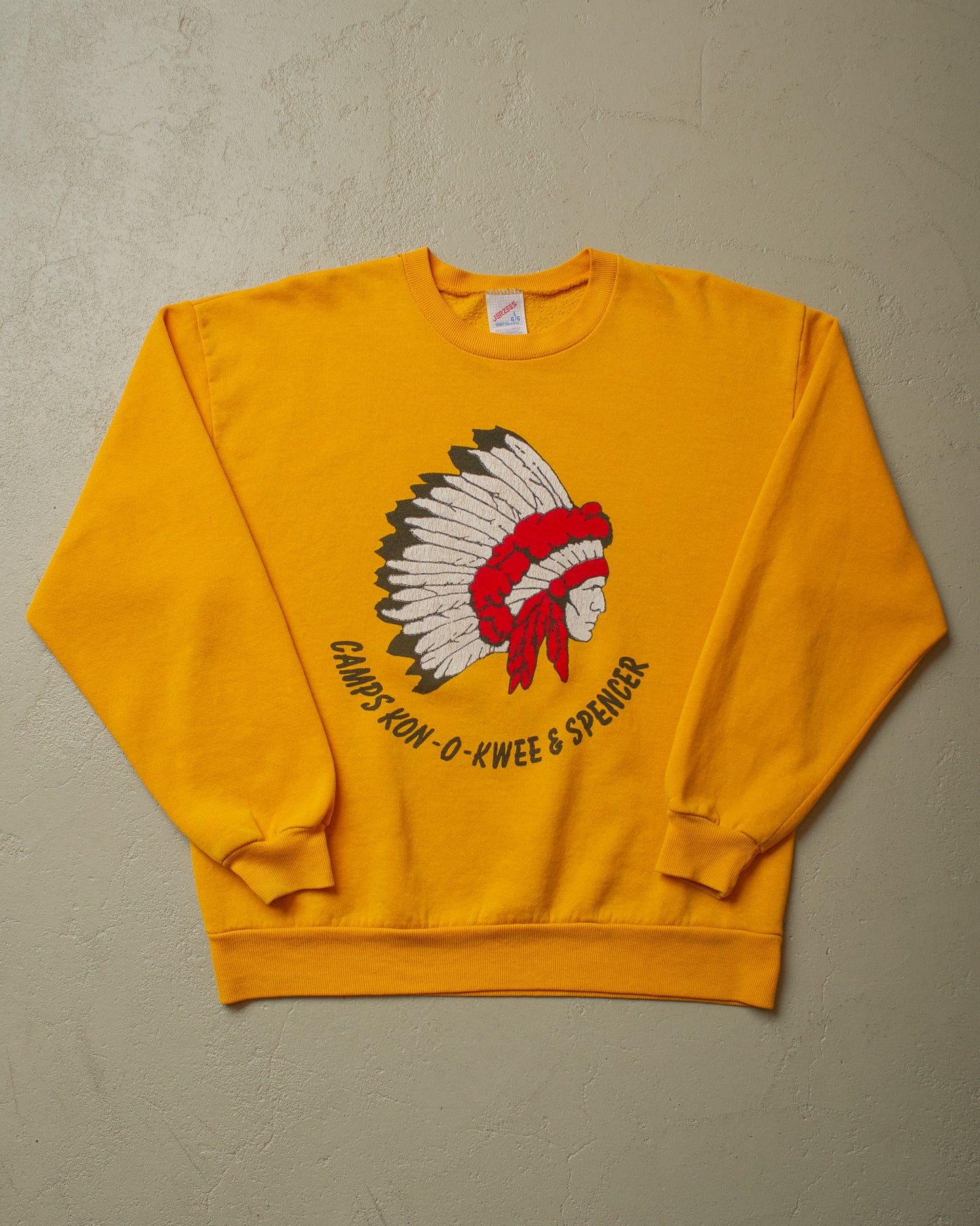 1990s Indian Head Sweatshirt mustard yellow - M/L
