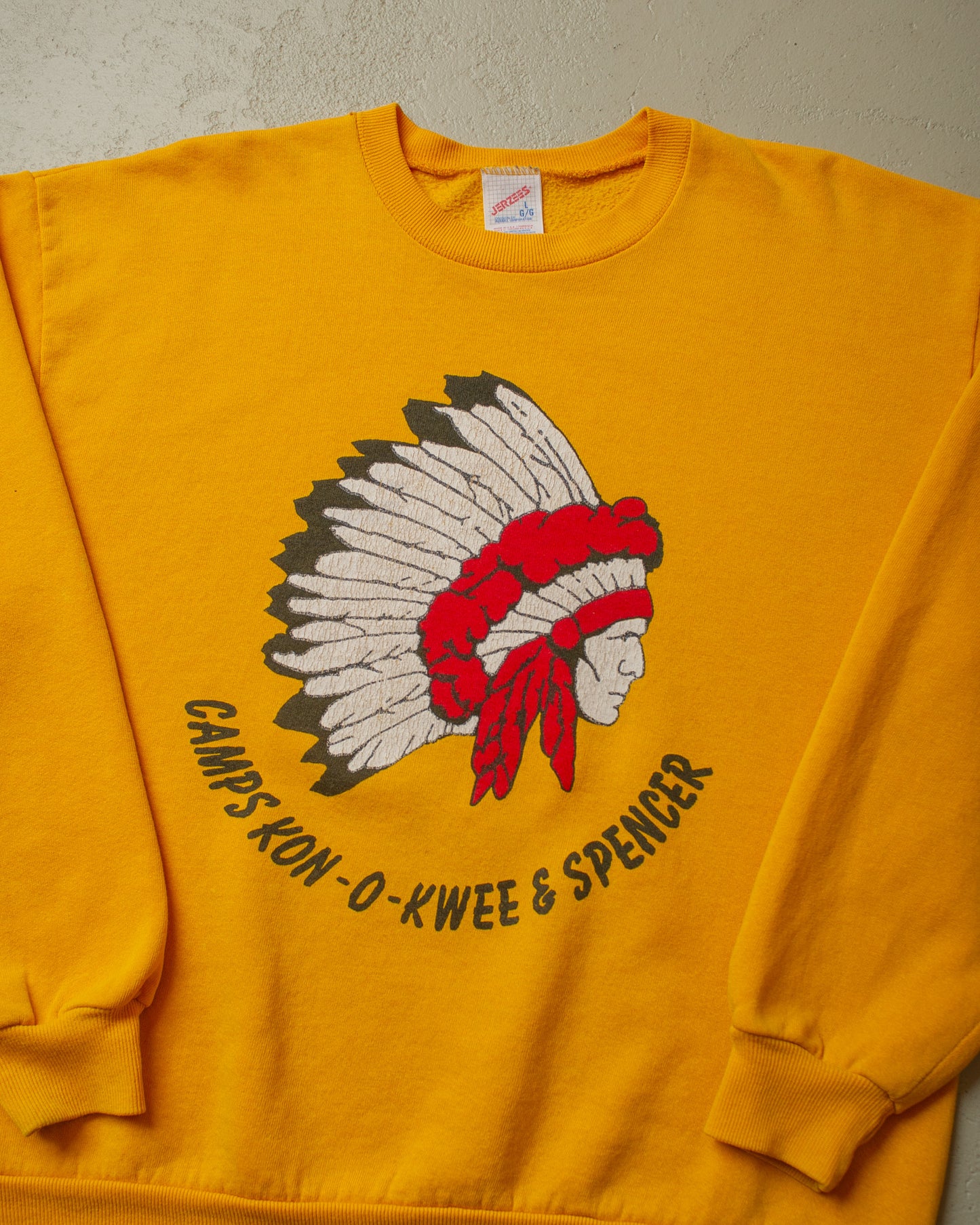 1990s Indian Head Sweatshirt mustard yellow - M/L