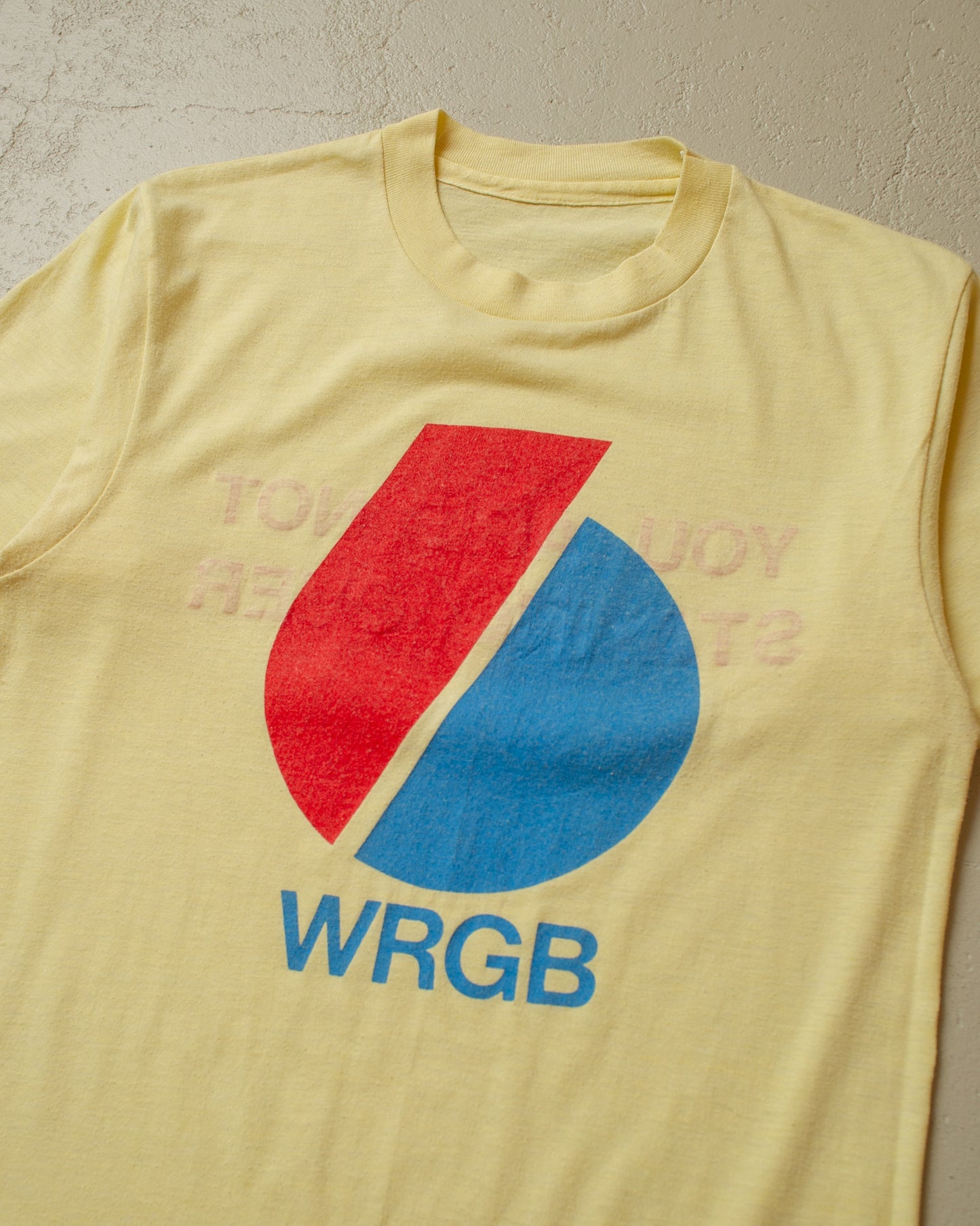 1980s "..not staying over" Reversible? T-shirt yellow - XS/S