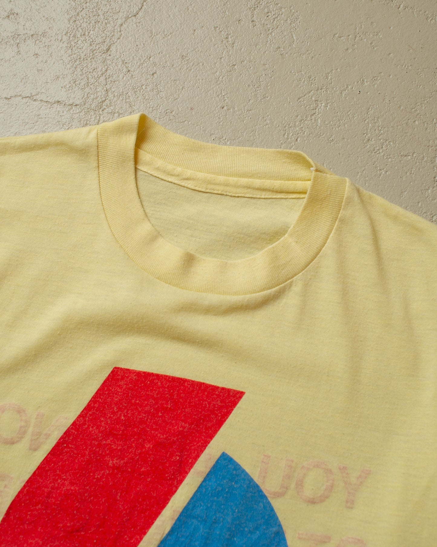 1980s "..not staying over" Reversible? T-shirt yellow - XS/S