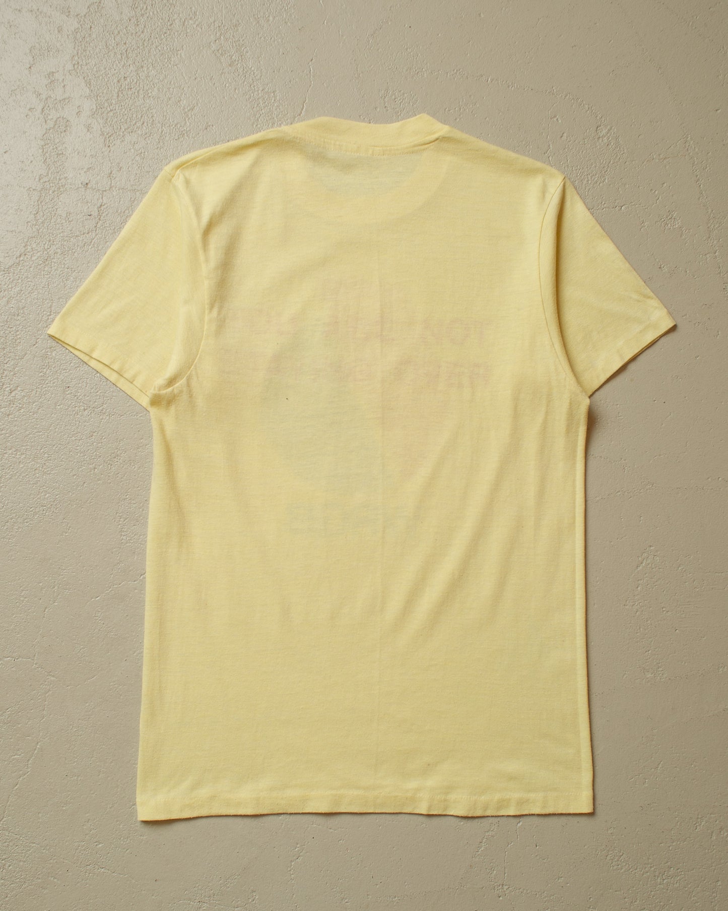 1980s "..not staying over" Reversible? T-shirt yellow - XS/S