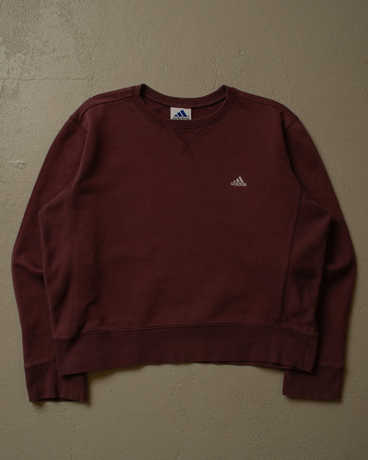 2000s Womens Adidas Cropped Sweatshirt braun - M/L