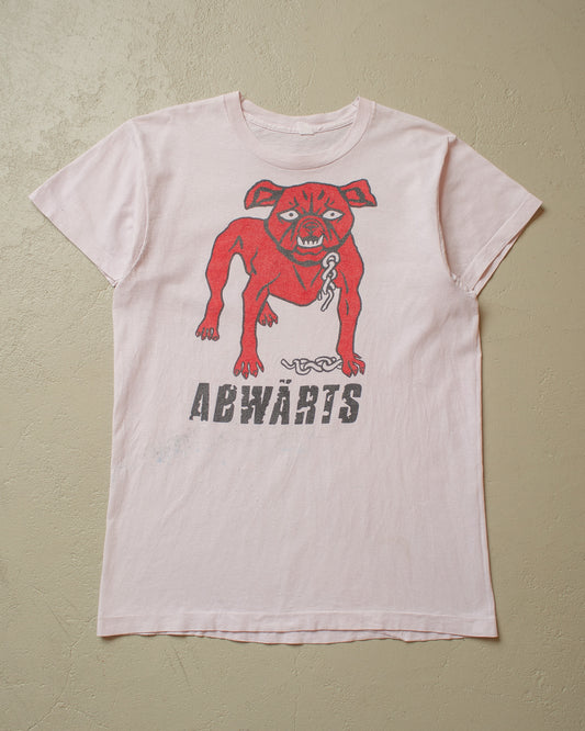 1980s "Abwärts" Bulldog T-shirt white - M/L