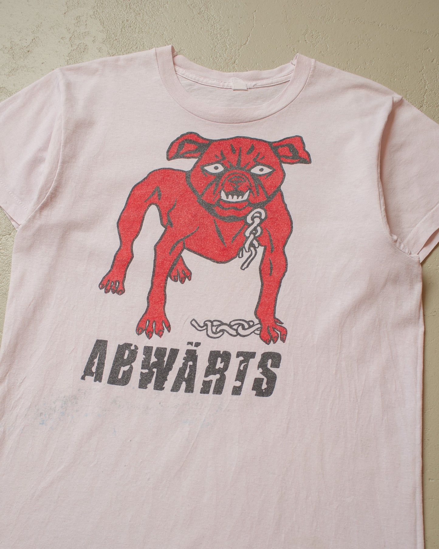1980s "Abwärts" Bulldog T-shirt white - M/L