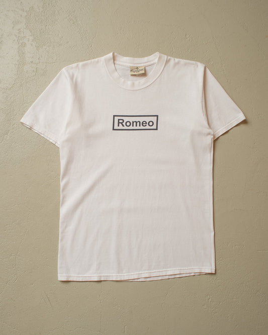 90s Romeo Box Logo T-shirt white - M
