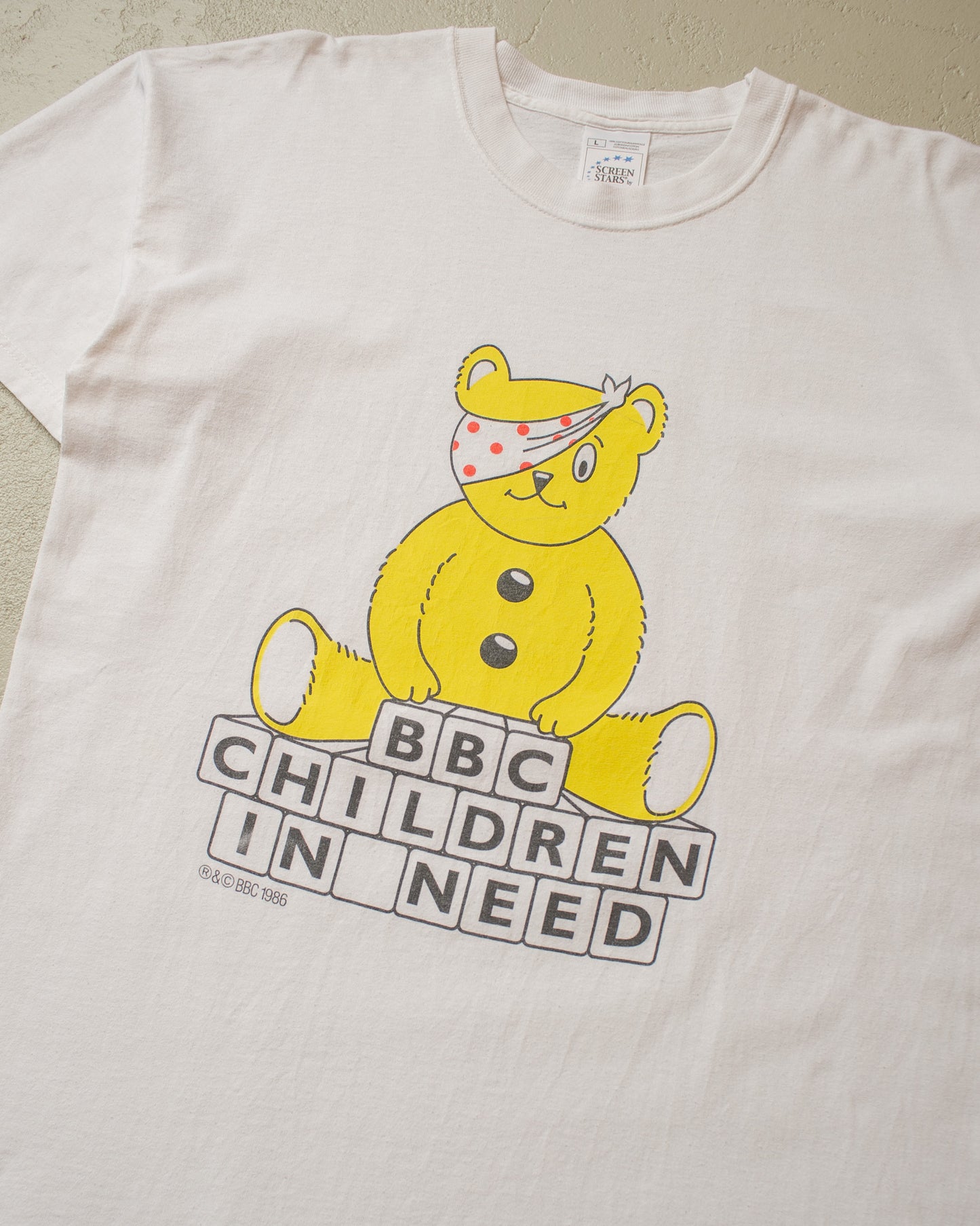 2000s BBC "Children in Need" T-shirt white - L