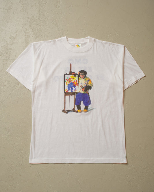 1990s Omo "..et Crapoto Basta" Wash Powder Promo T-shirt white - L