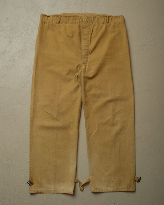 1930s/40s French Light Work Pants beige - W43 L29