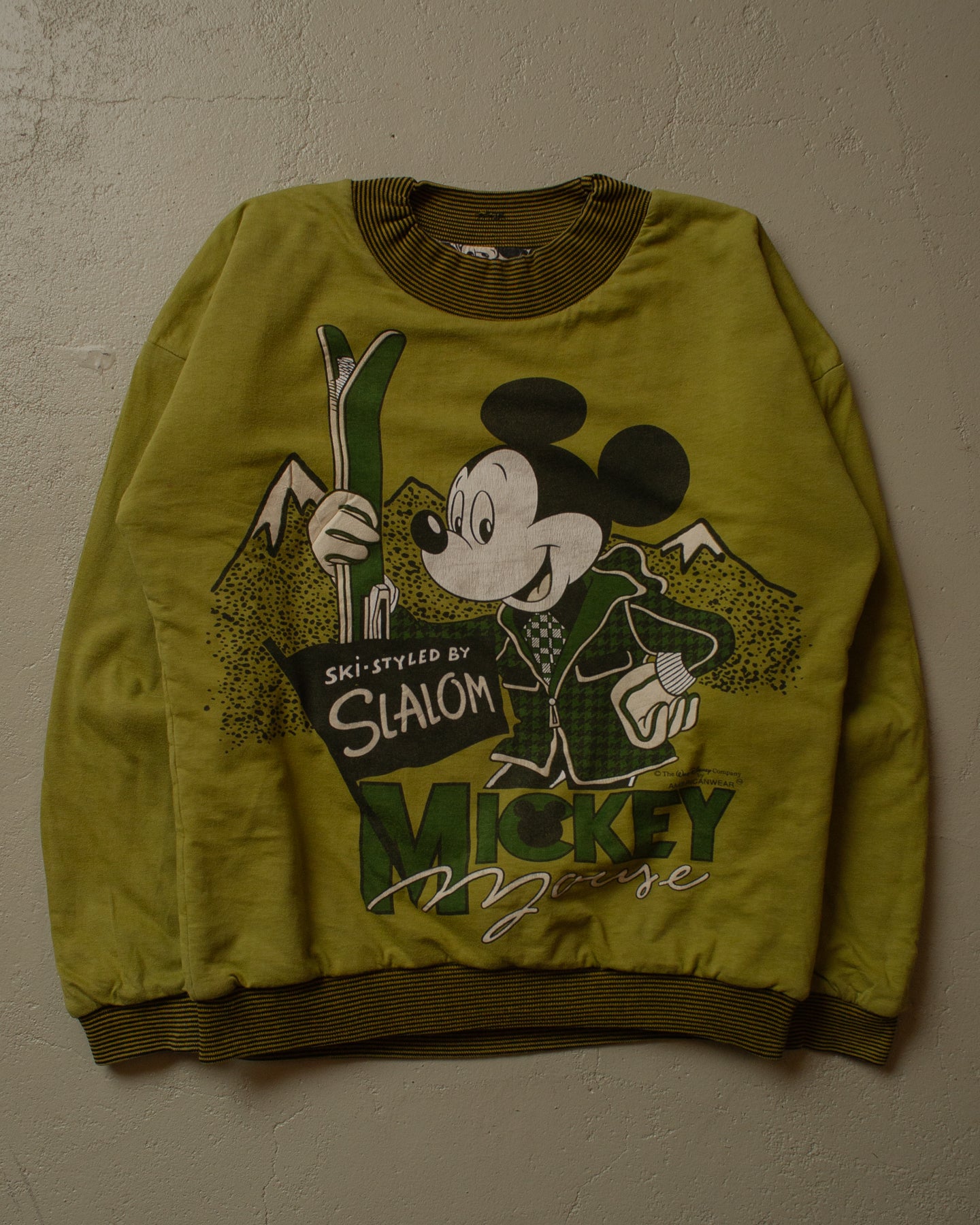 80s/90s Disney Mickey 2in1 Sweatshirt green - S