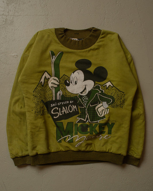 80s/90s Disney Mickey 2in1 Sweatshirt green - S