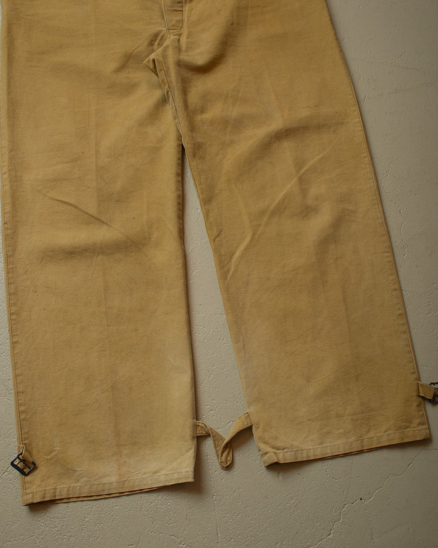 1930s/40s French Light Work Pants beige - W43 L29