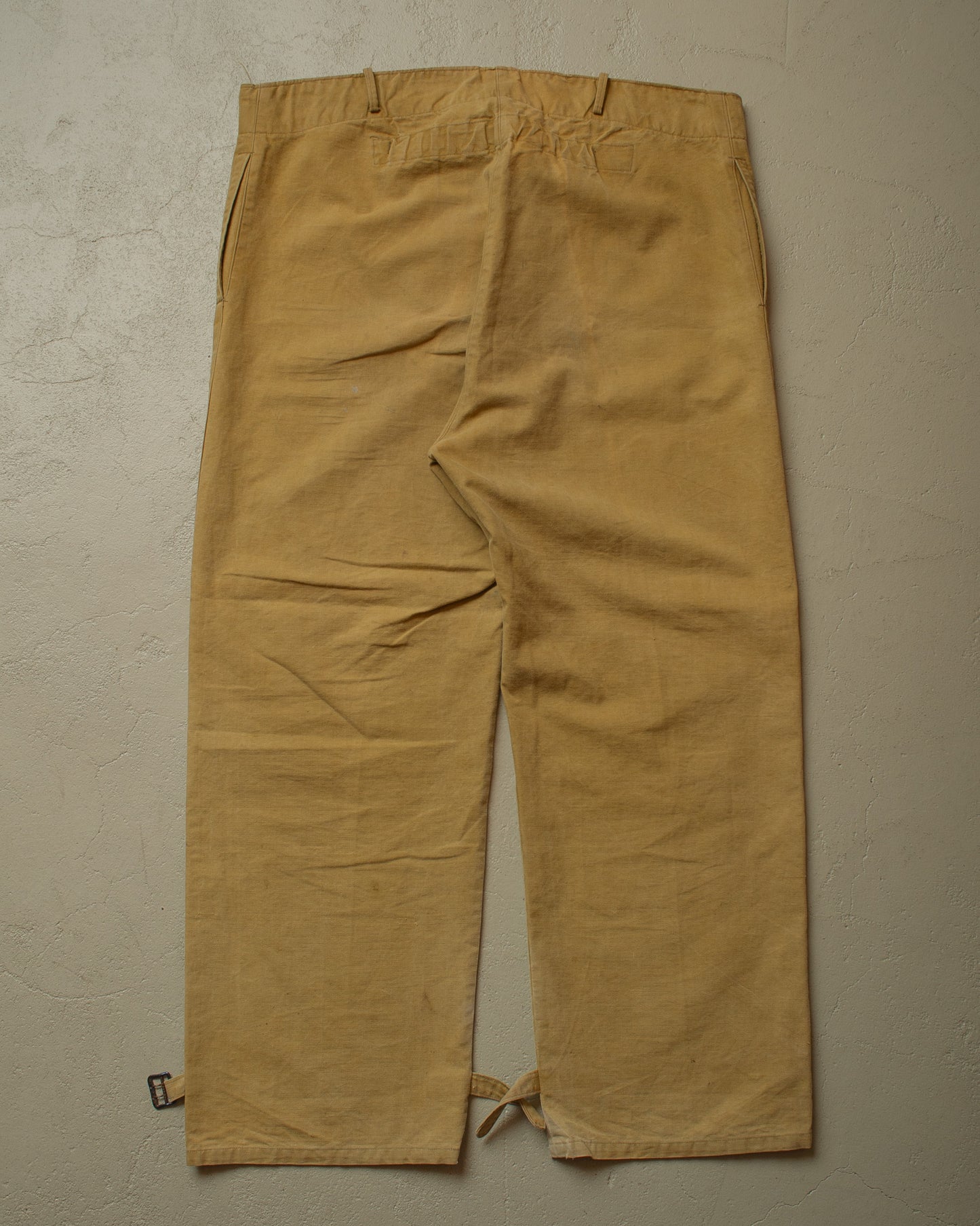 1930s/40s French Light Work Pants beige - W43 L29