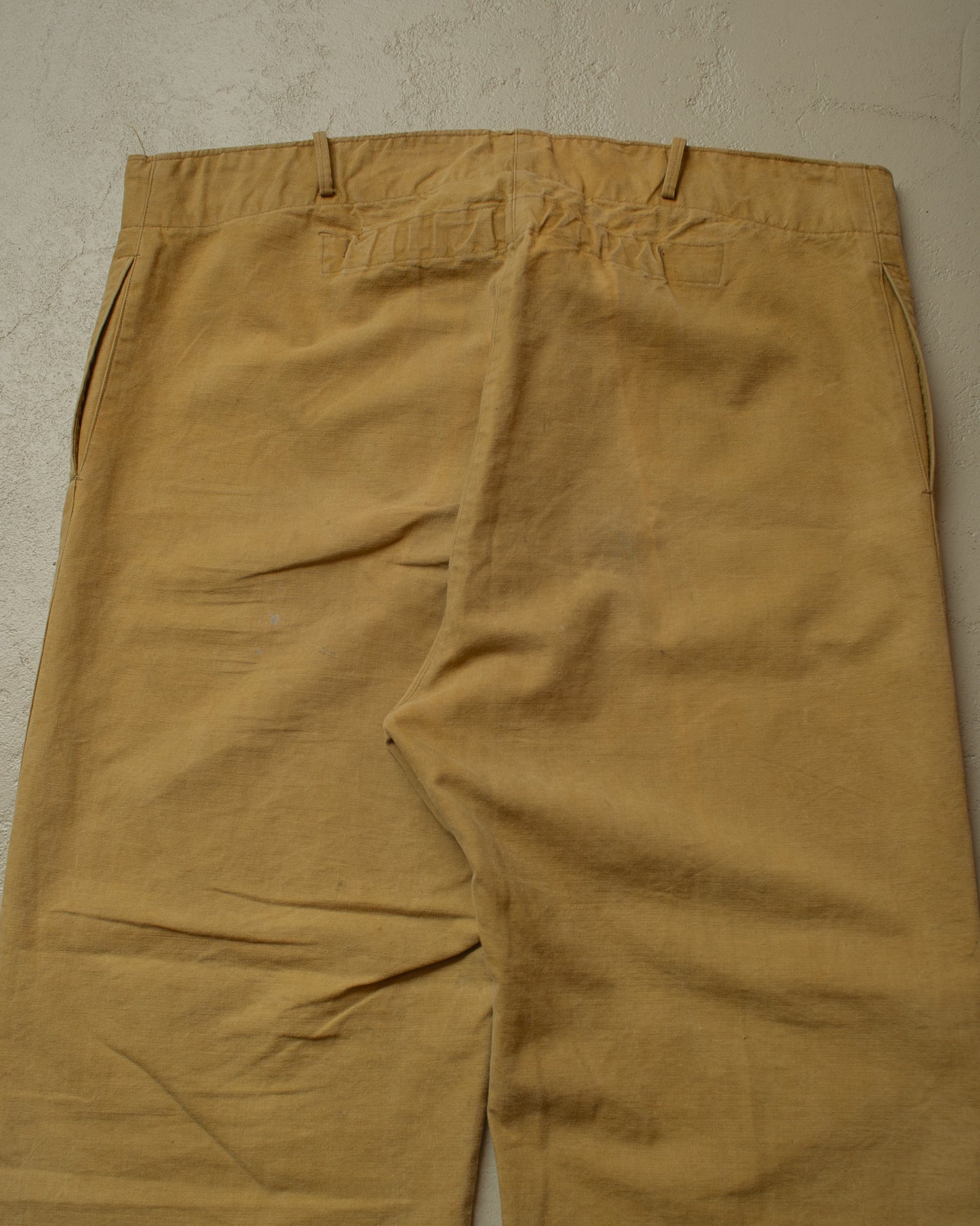 1930s/40s French Light Work Pants beige - W43 L29