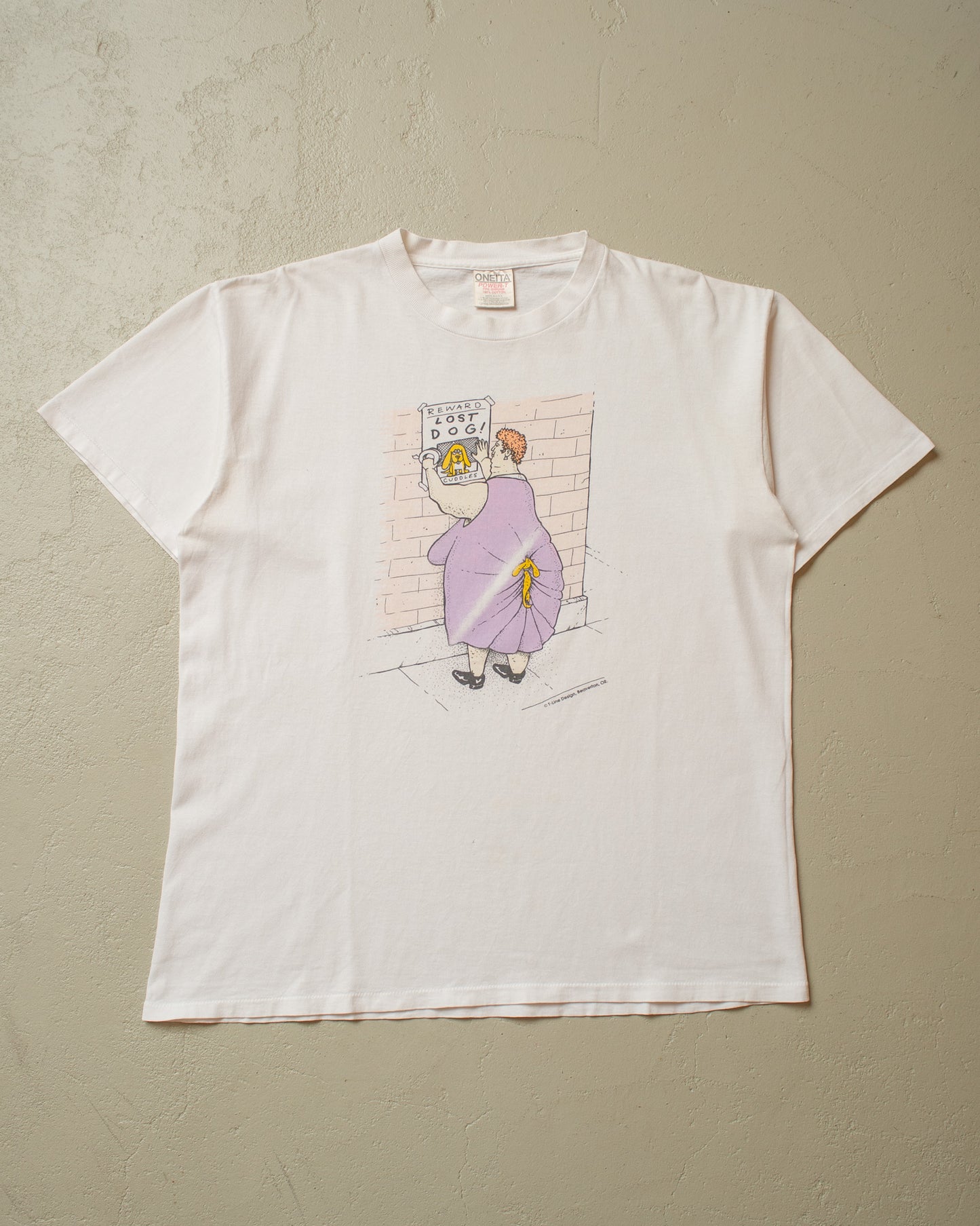 1990s "Reward - Lost Dog!" T-shirt white - L