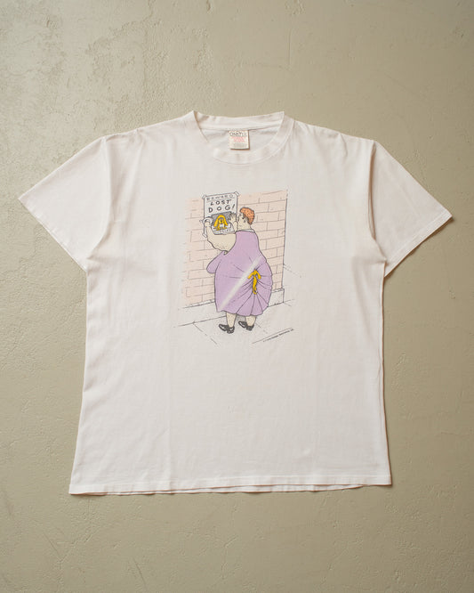 1990s "Reward - Lost Dog!" T-shirt white - L