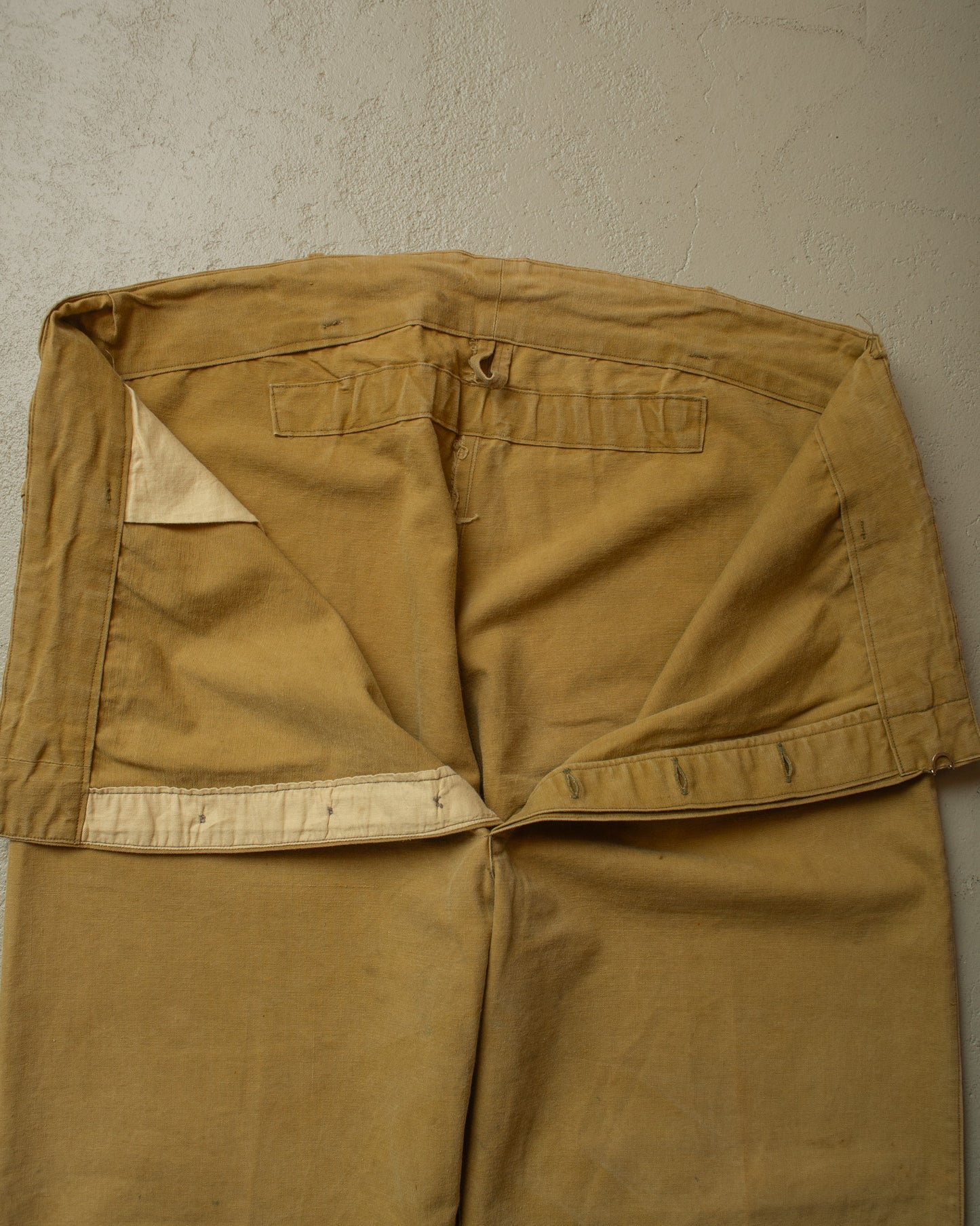 1930s/40s French Light Work Pants beige - W43 L29