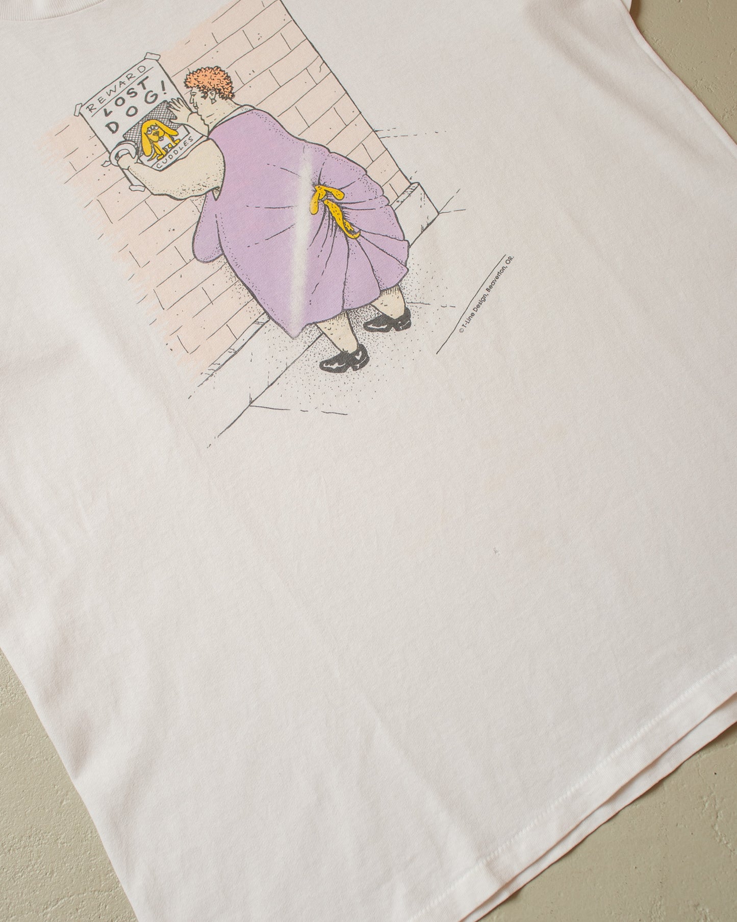1990s "Reward - Lost Dog!" T-shirt white - L