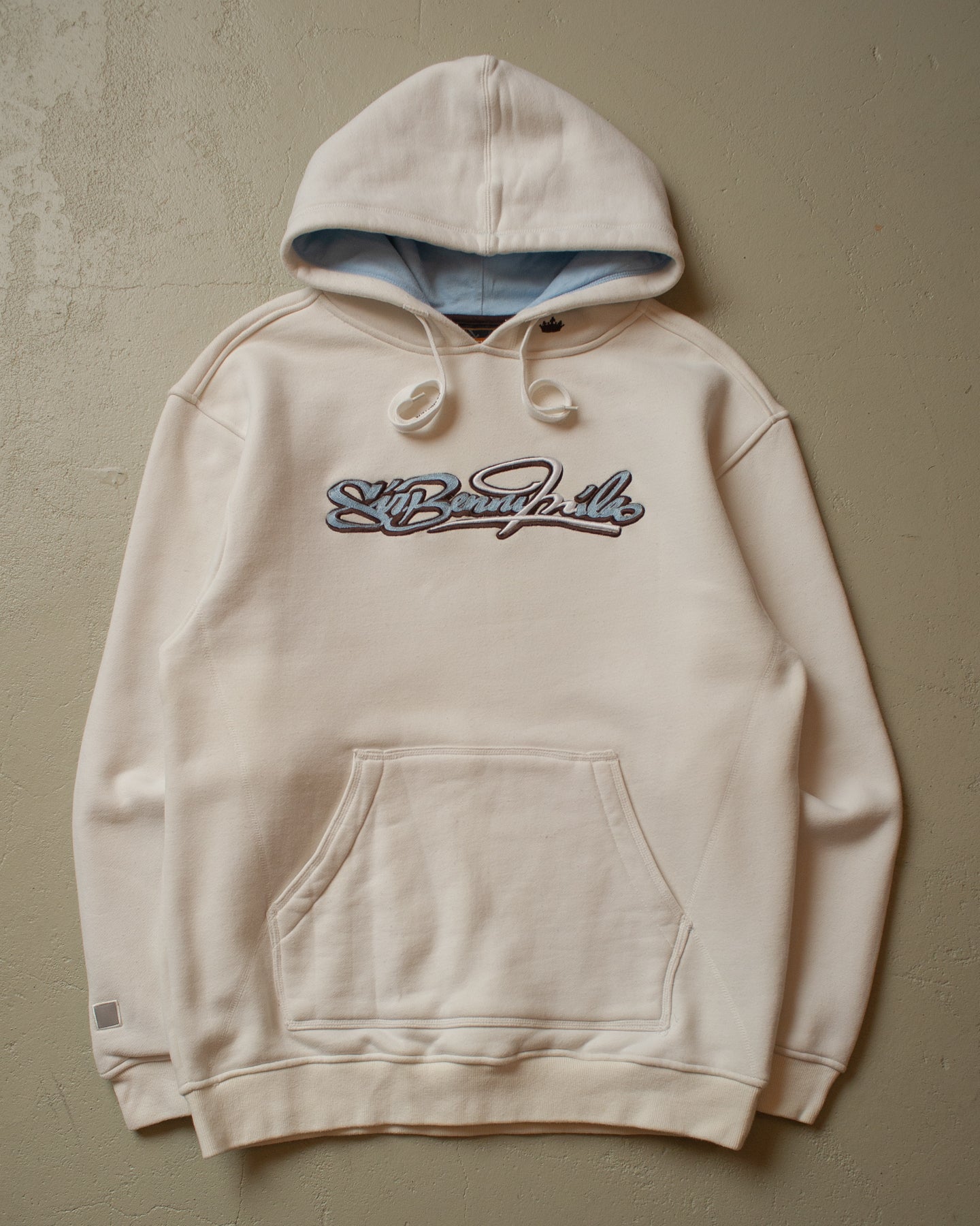 2000s Sir Benni Miles Spellout Hoodie white - XL