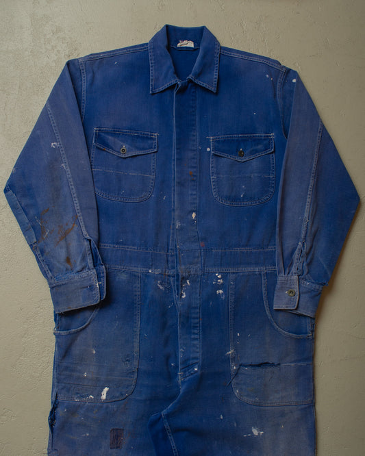 1960s/70s distressed German Workwear Coverall blue - XL