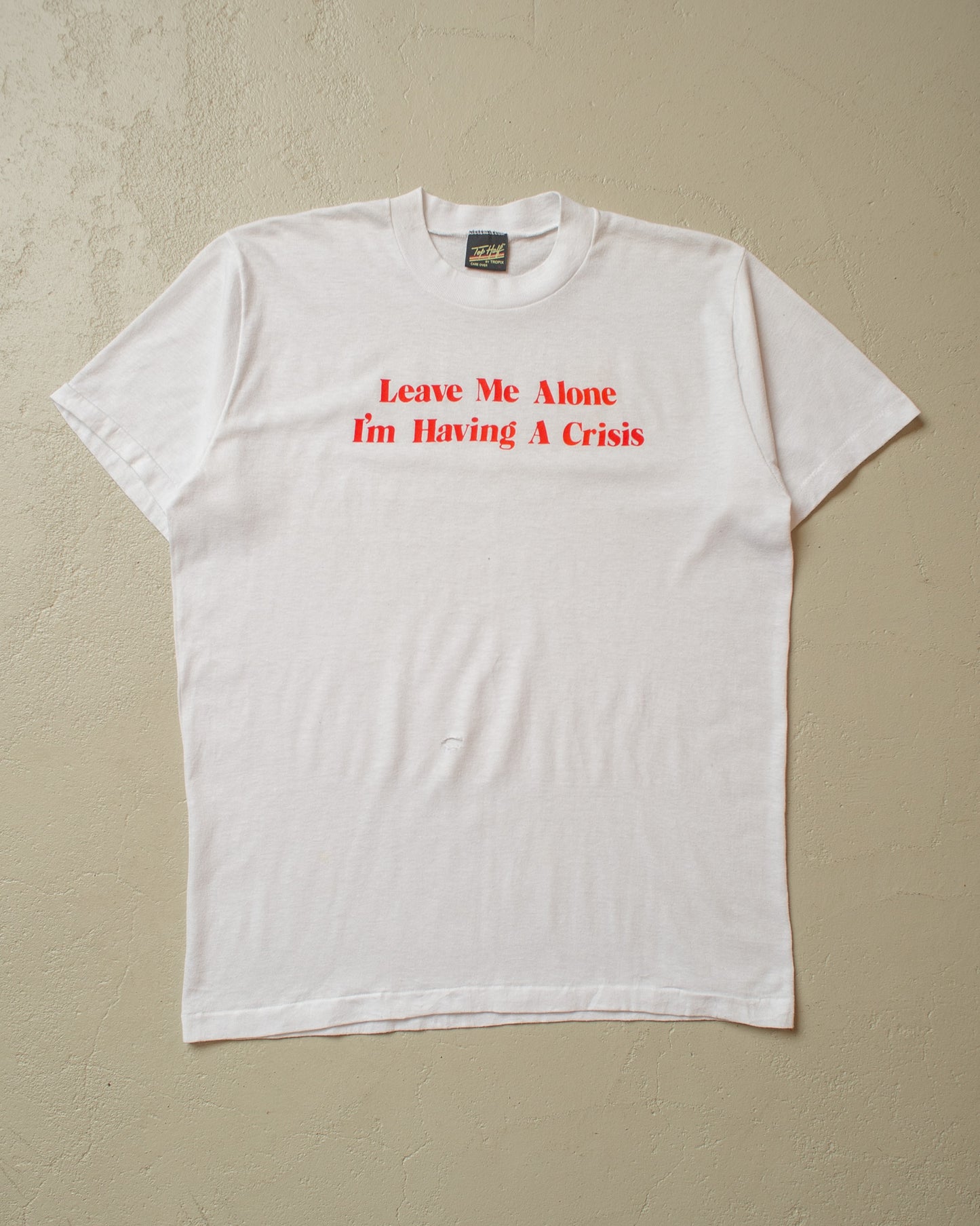 1980s "Having a Crisis" T-shirt white - M