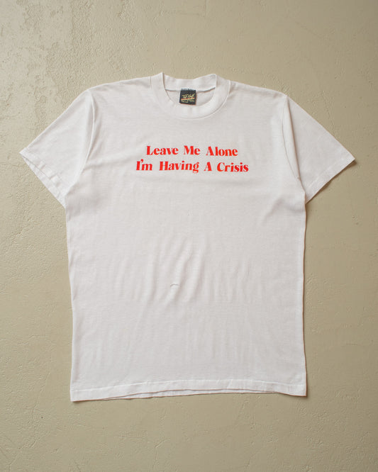 1980s "Having a Crisis" T-shirt white - M