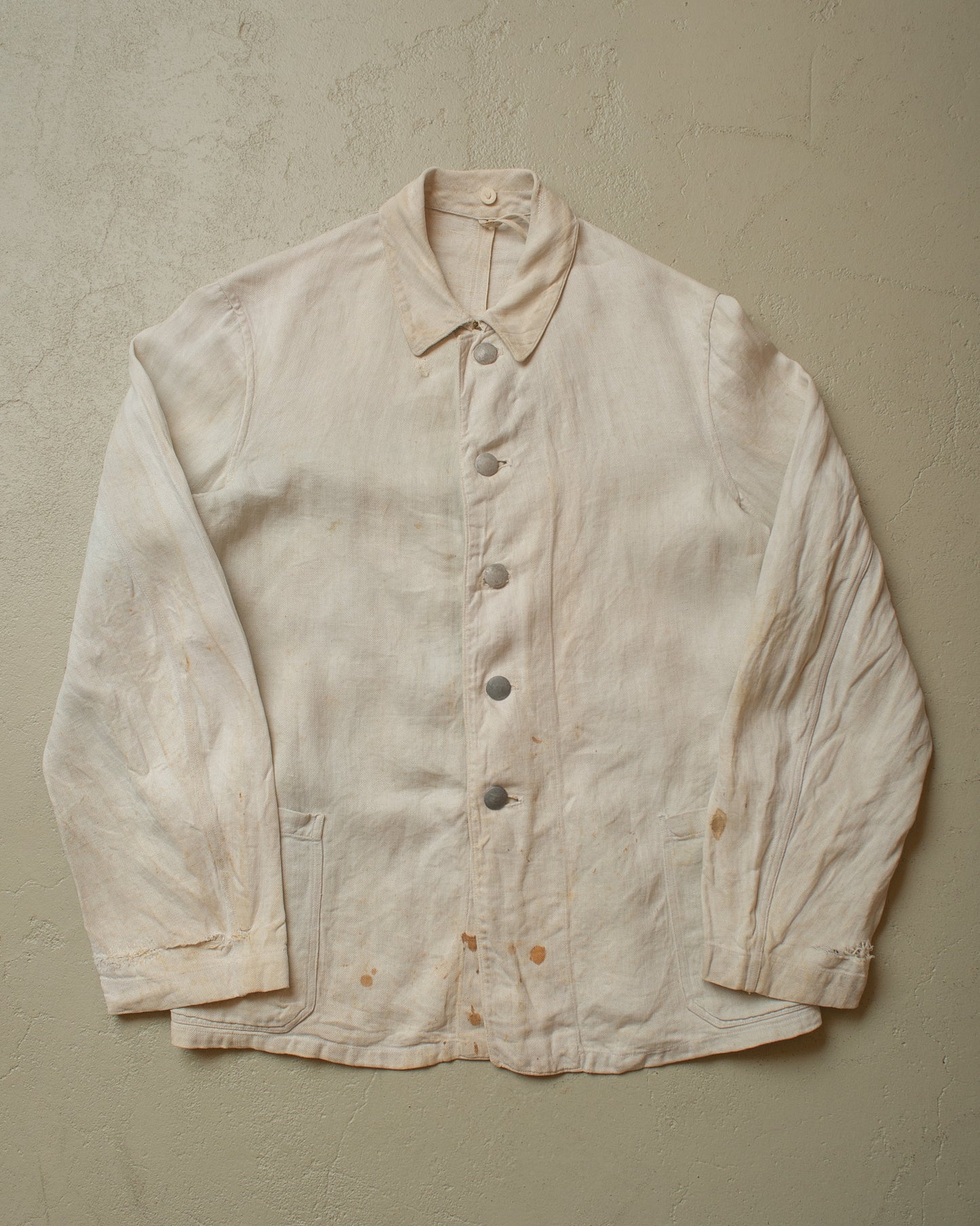 1930s/40s WW2 German Army Drillich Work Jacket white - S/M
