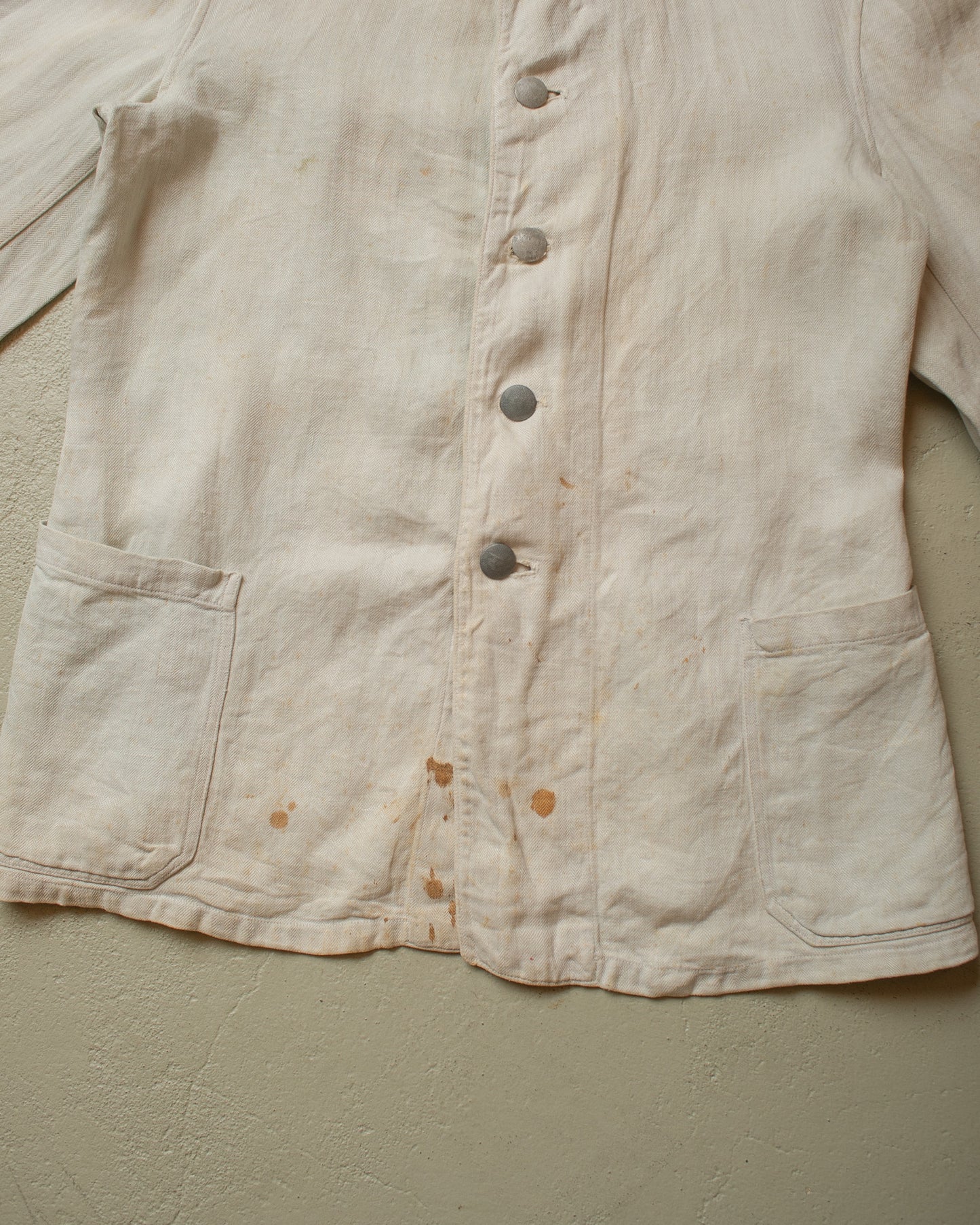 1930s/40s WW2 German Army Drillich Work Jacket white - S/M