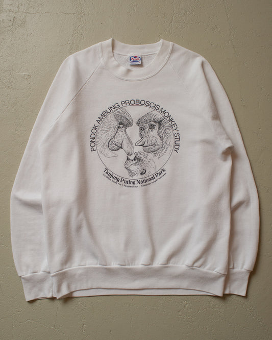 90s Proboscis Monkey Study Sweatshirt white - M/L