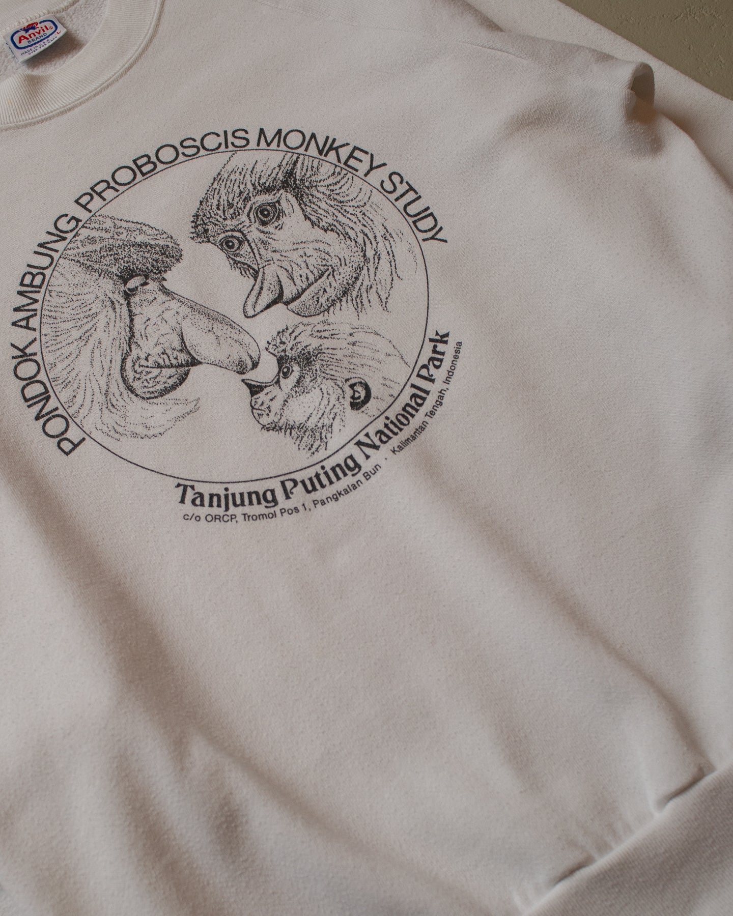 90s Proboscis Monkey Study Sweatshirt white - M/L