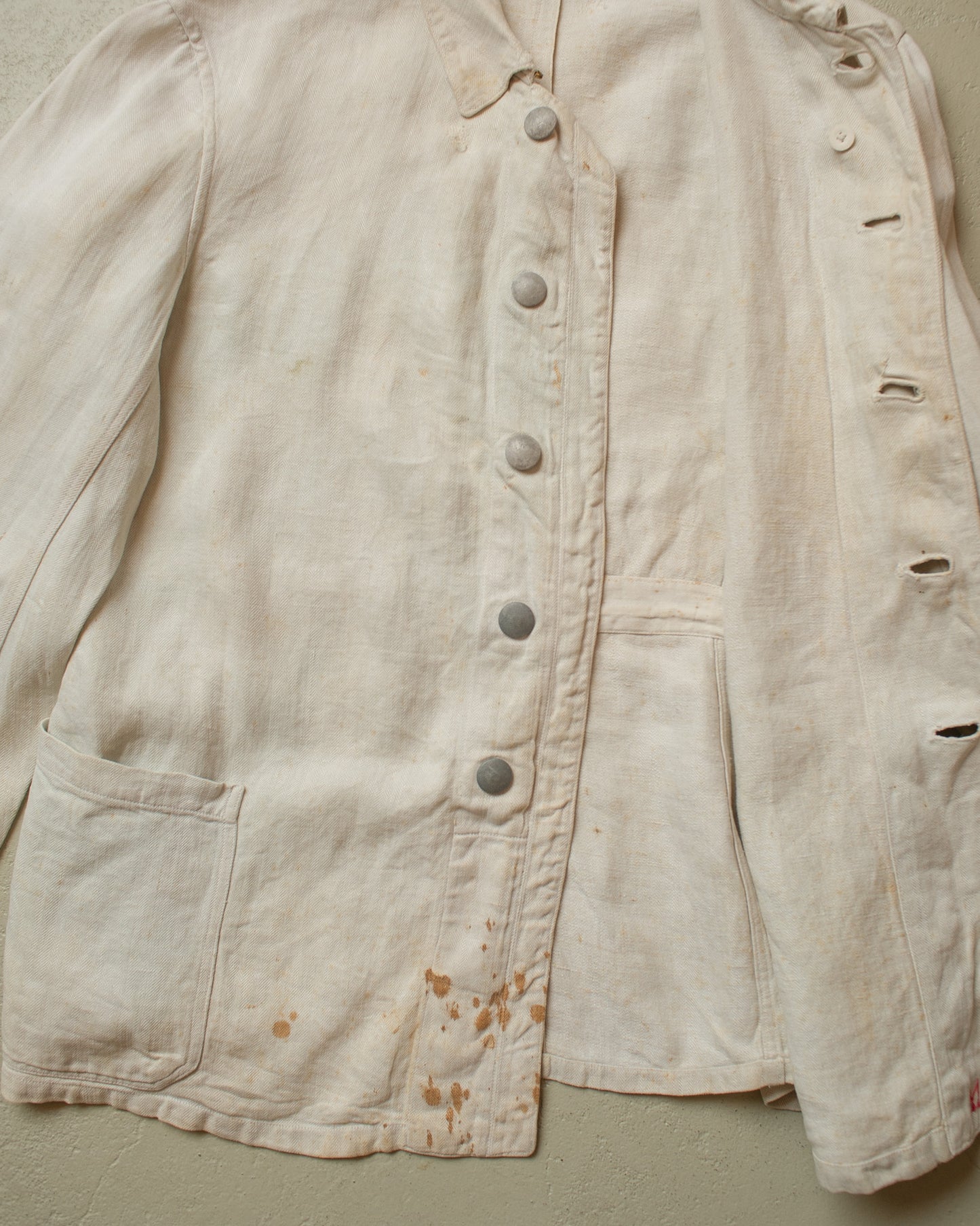 1930s/40s WW2 German Army Drillich Work Jacket white - S/M