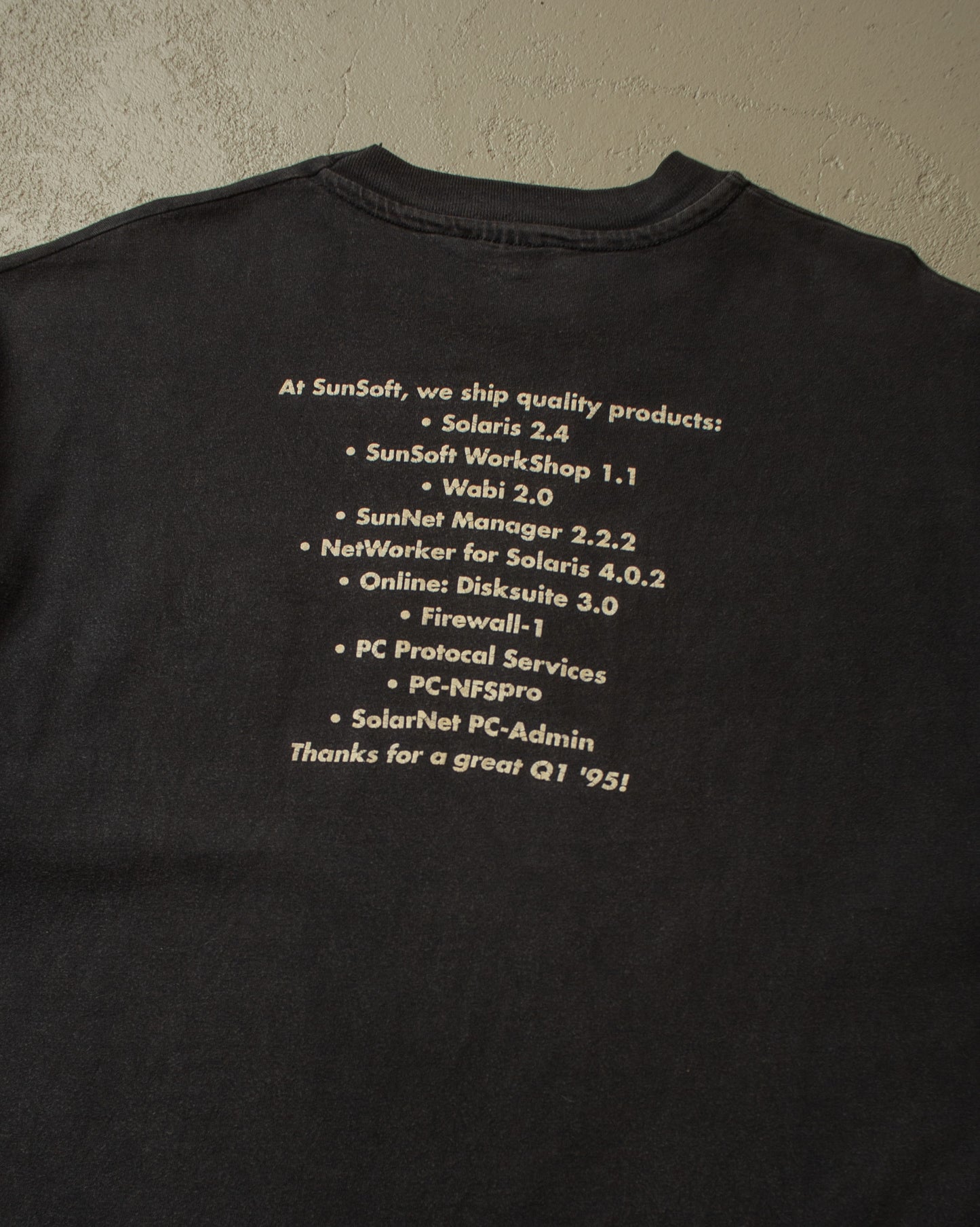 1995 SUNSOFT Tech "Glow in the Dark" T-shirt black - XL