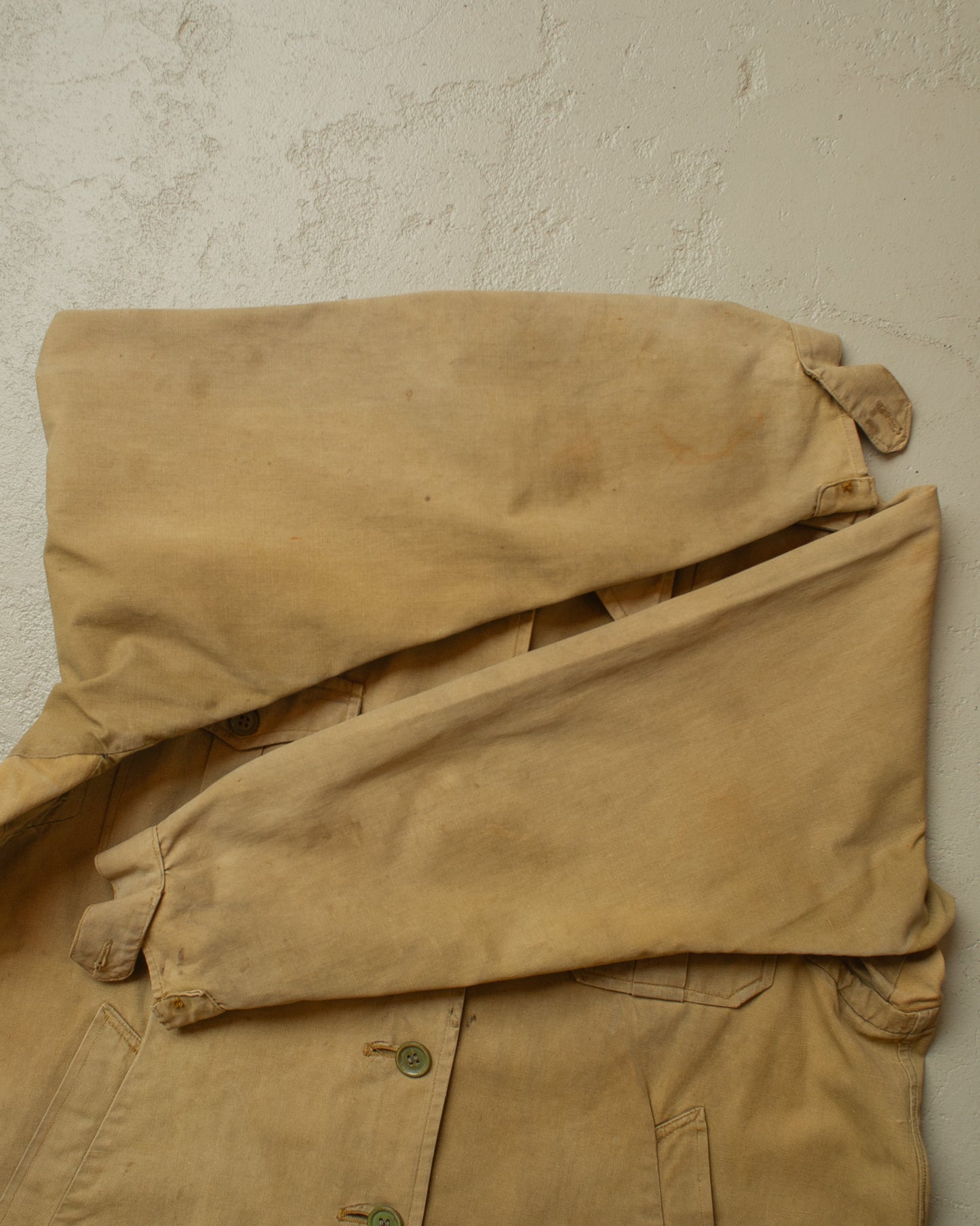 1930s German Womens Canvas Hunting Jacket beige - S/M