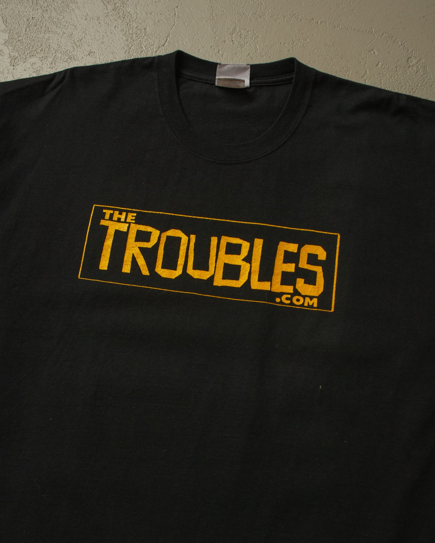 2000s unworn "Troubles.com" T-shirt black - XL/XXL