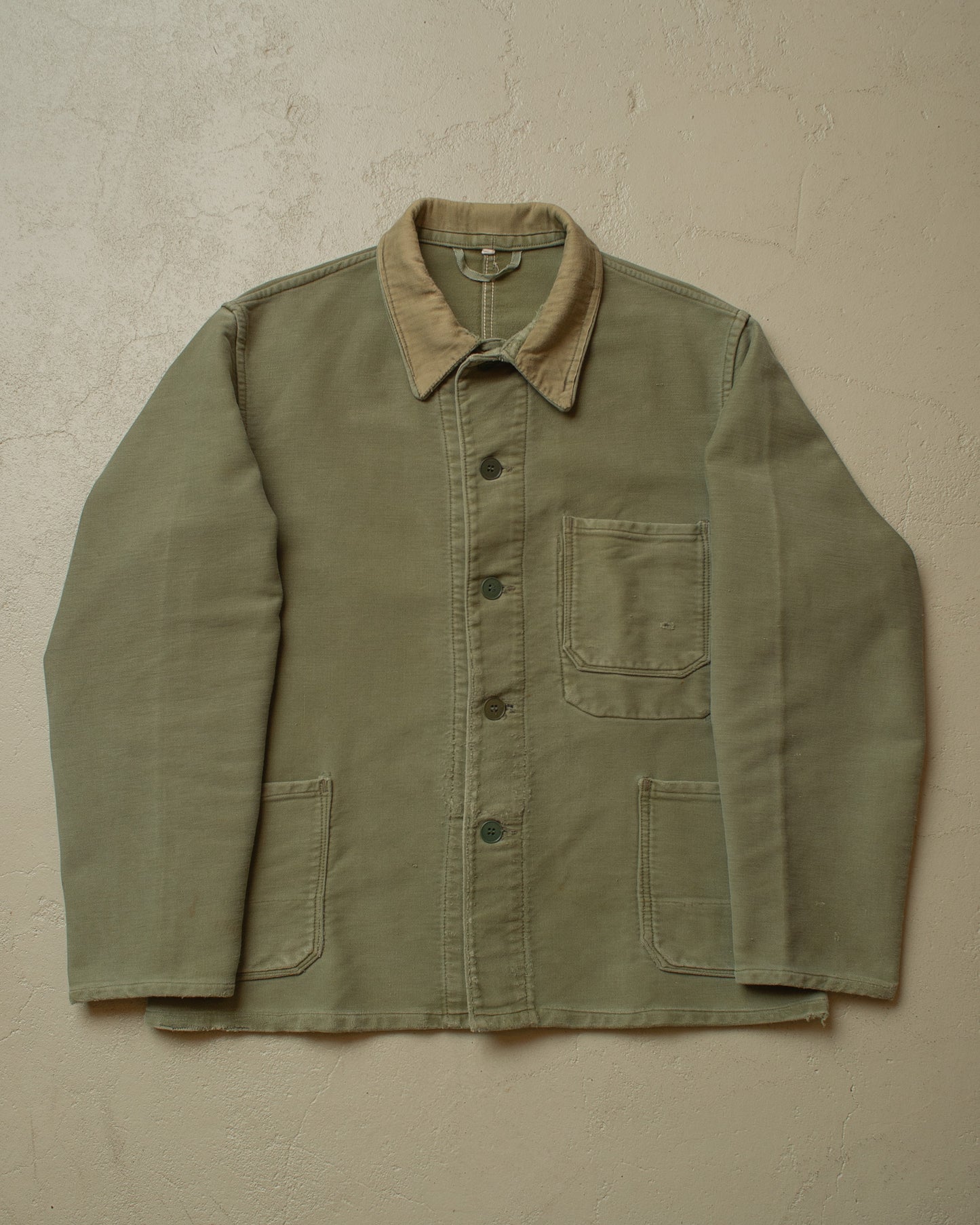 1950s/60s German Moleskin Work Jacket green - L/XL
